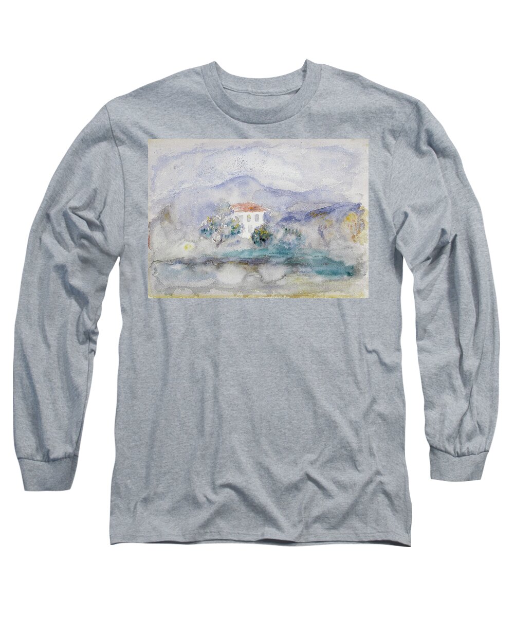 20th Century Painters Long Sleeve T-Shirt featuring the drawing House in Cagnes, circa 1910 by Auguste Renoir