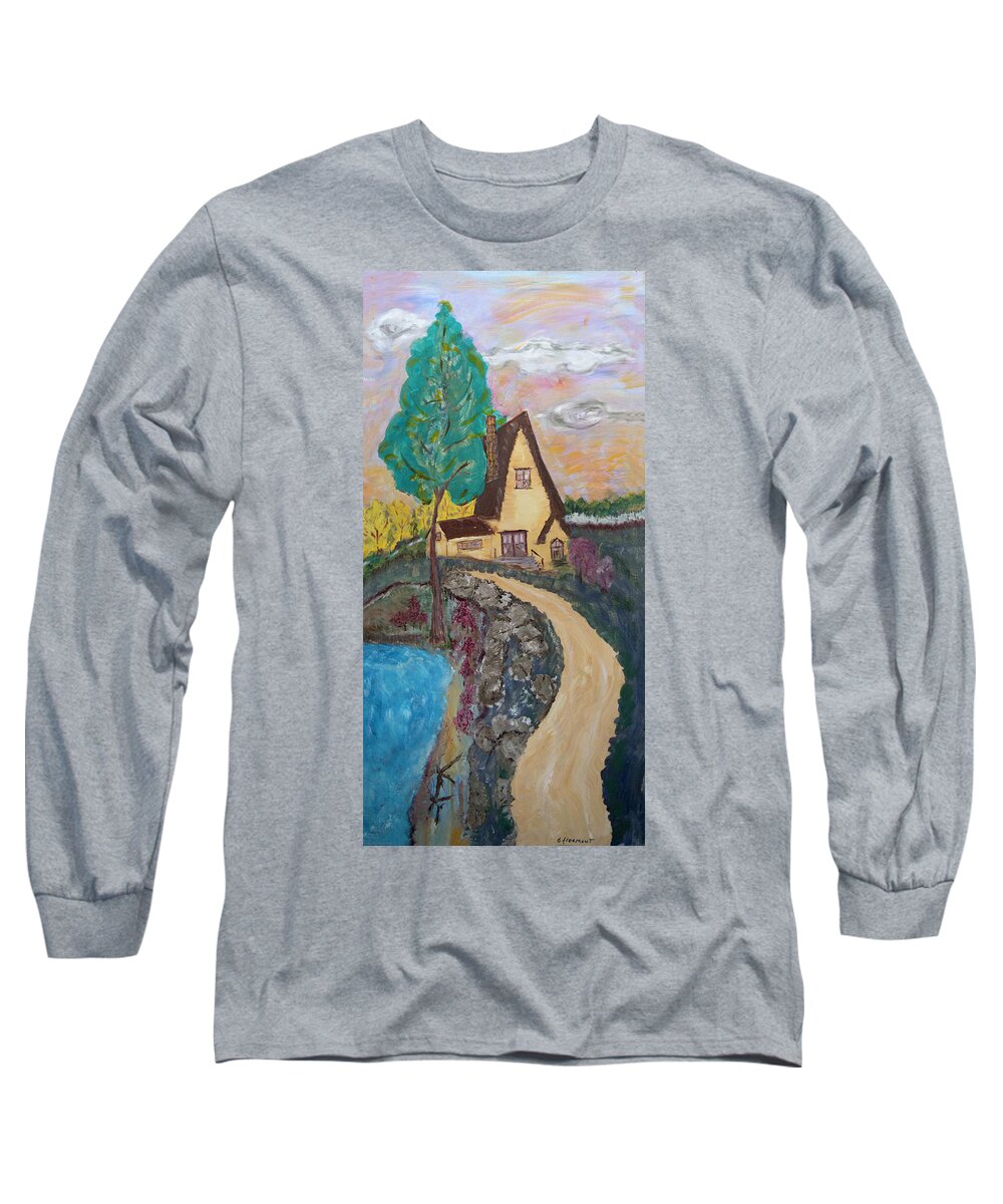  Long Sleeve T-Shirt featuring the painting House in the Country by David McCready