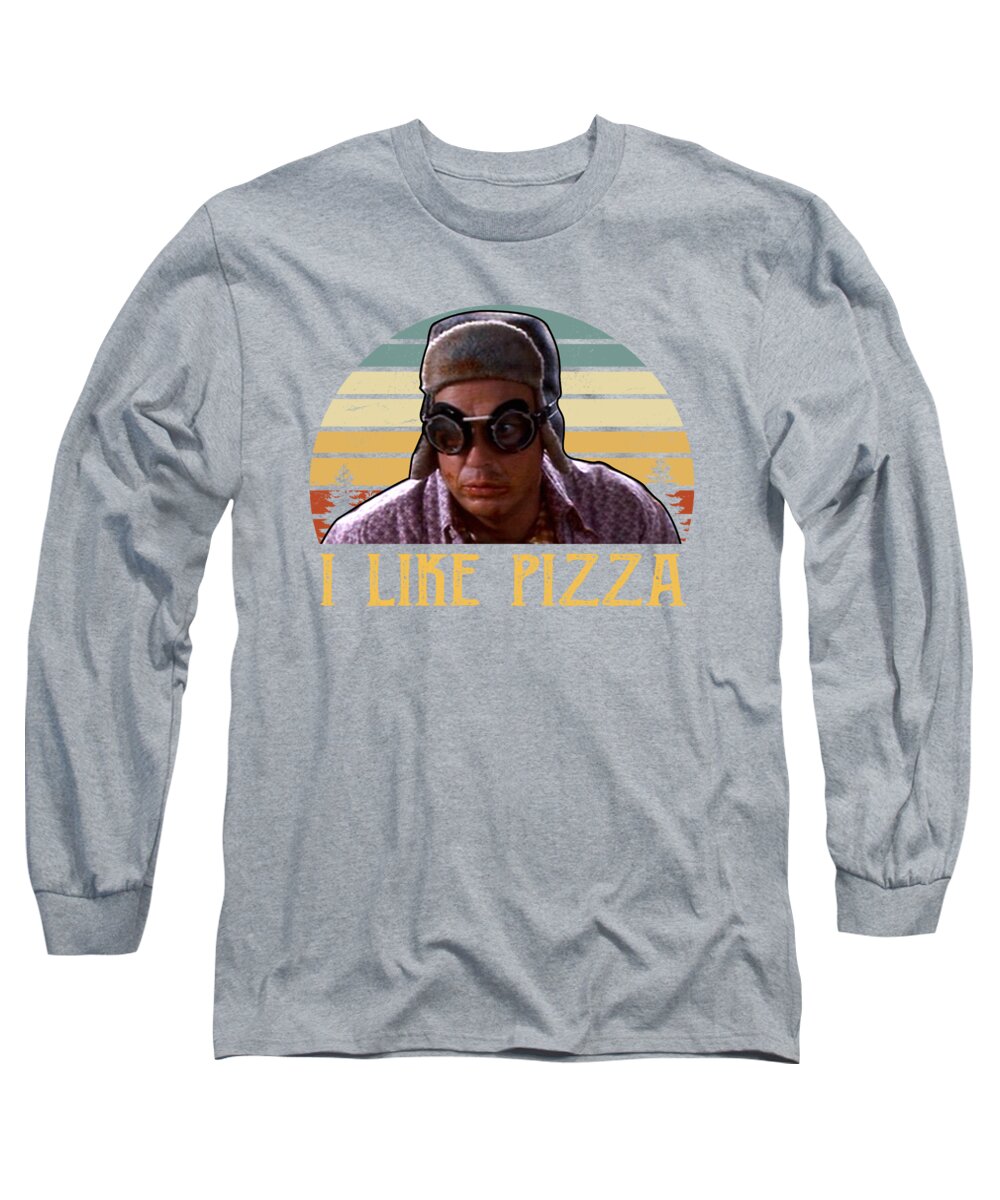 I Like Pizza Vintage Multiplicity I Love This Bes For You For Men Tee Women Long Sleeve T-Shirt featuring the digital art I Like Pizza Vintage Multiplicity I Love This Bes For You For Men Tee Women by Leo Larsson