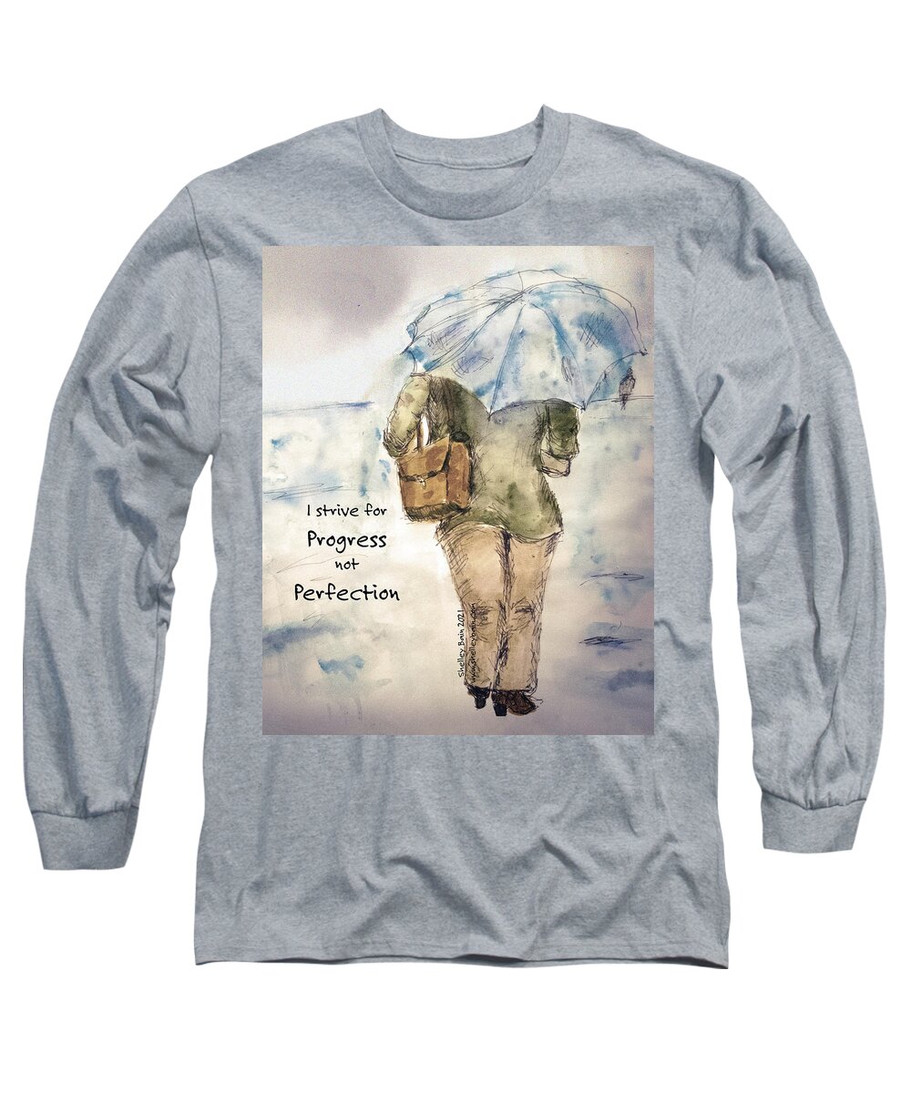 Daily Long Sleeve T-Shirt featuring the mixed media Inspiration #29 by Shelley Bain