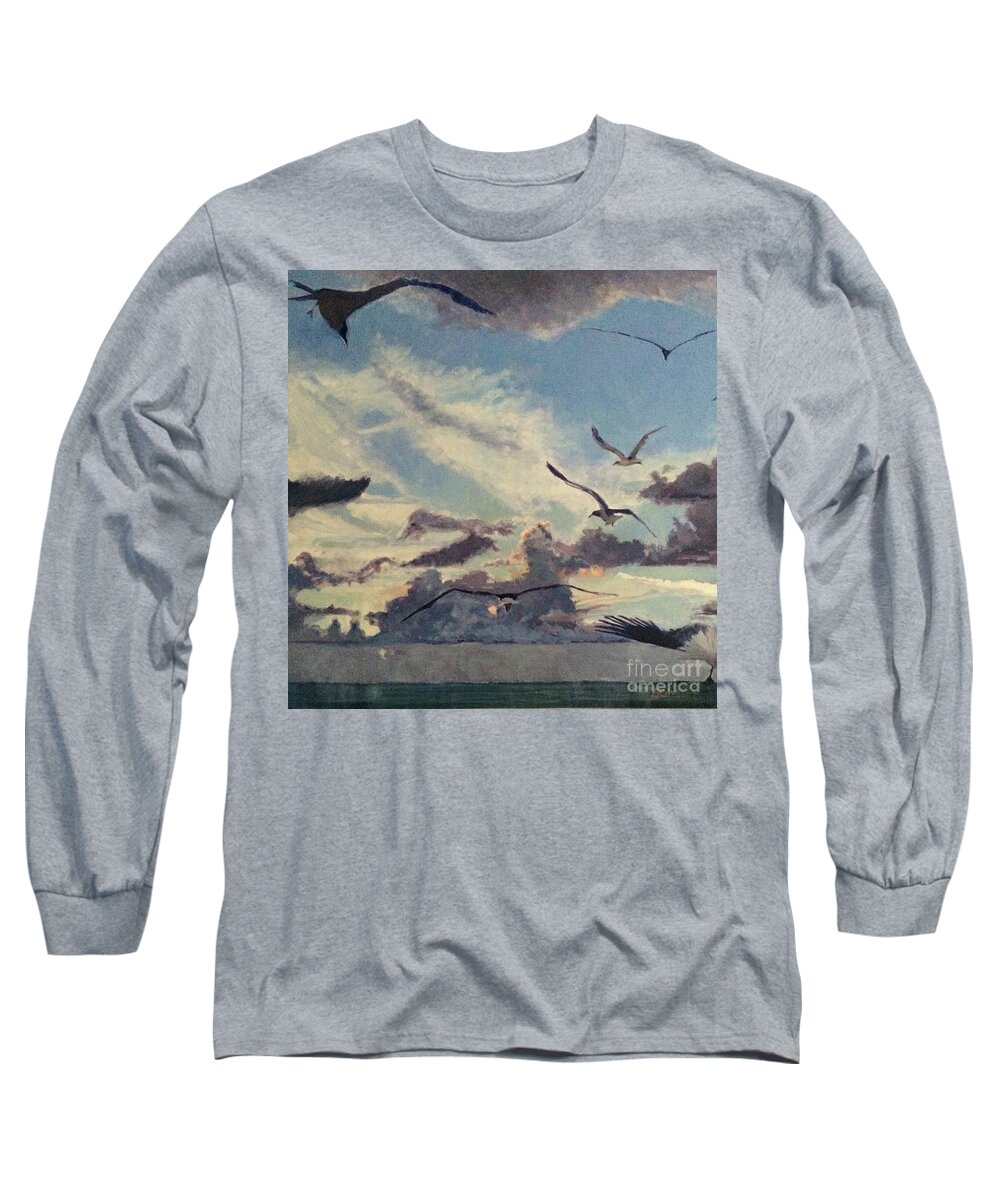 Sky Long Sleeve T-Shirt featuring the painting Into the Yonder by Elizabeth Carr