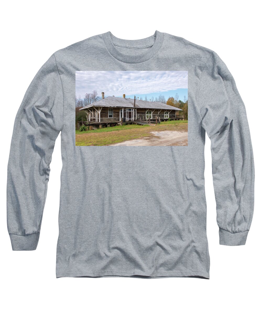 Depot Long Sleeve T-Shirt featuring the photograph Jackson Station by John Kirkland