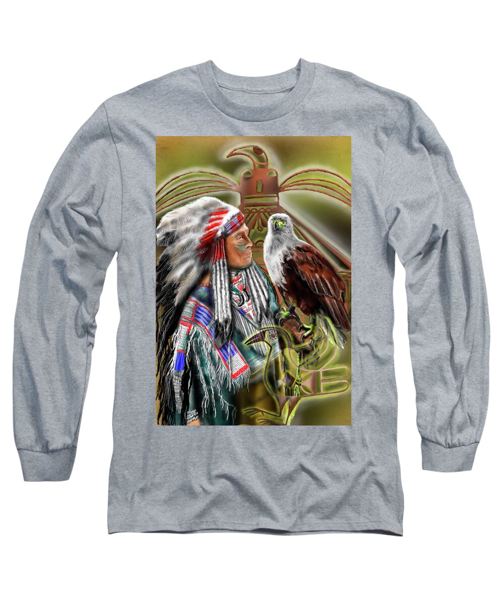  Long Sleeve T-Shirt featuring the digital art Keeper of the Eagle Spirit by Rob Hartman