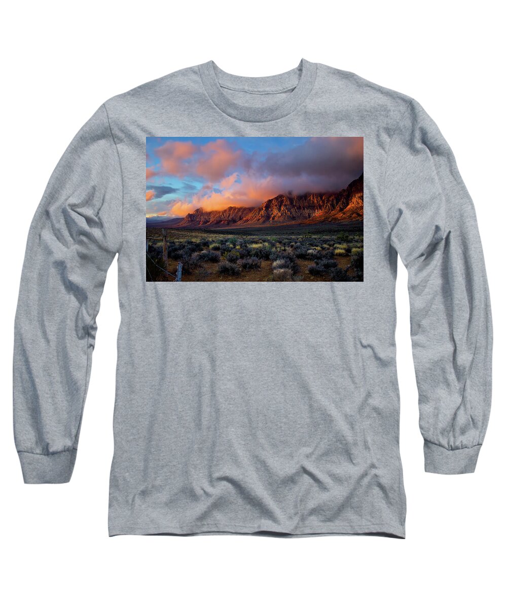 Landscape Photography Long Sleeve T-Shirt featuring the photograph Las Vegas Red Rock Canyon by Michael W Rogers