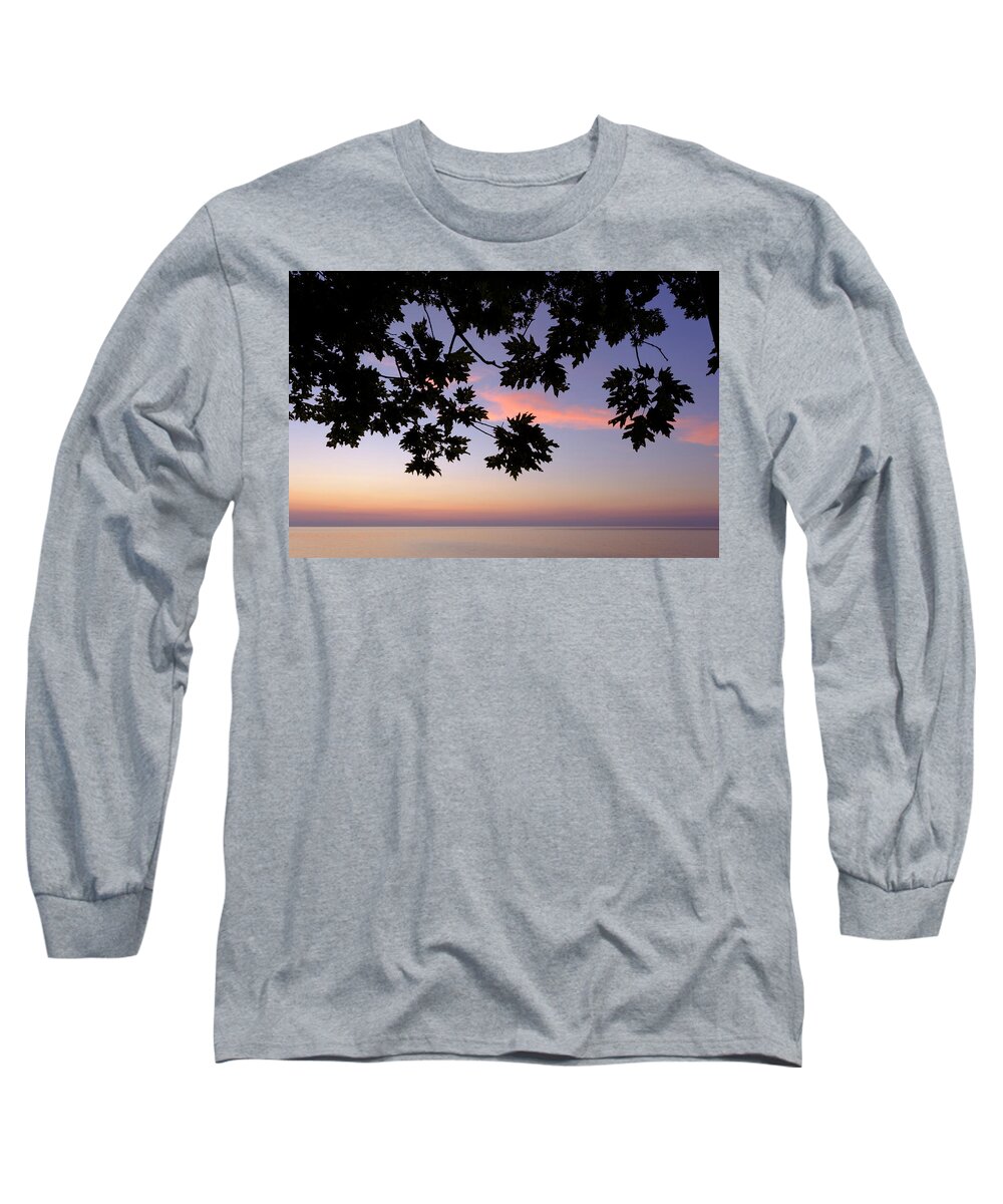 Lake Michigan Long Sleeve T-Shirt featuring the photograph Last of the Leaves at Lake Michigan by Mary Lee Dereske