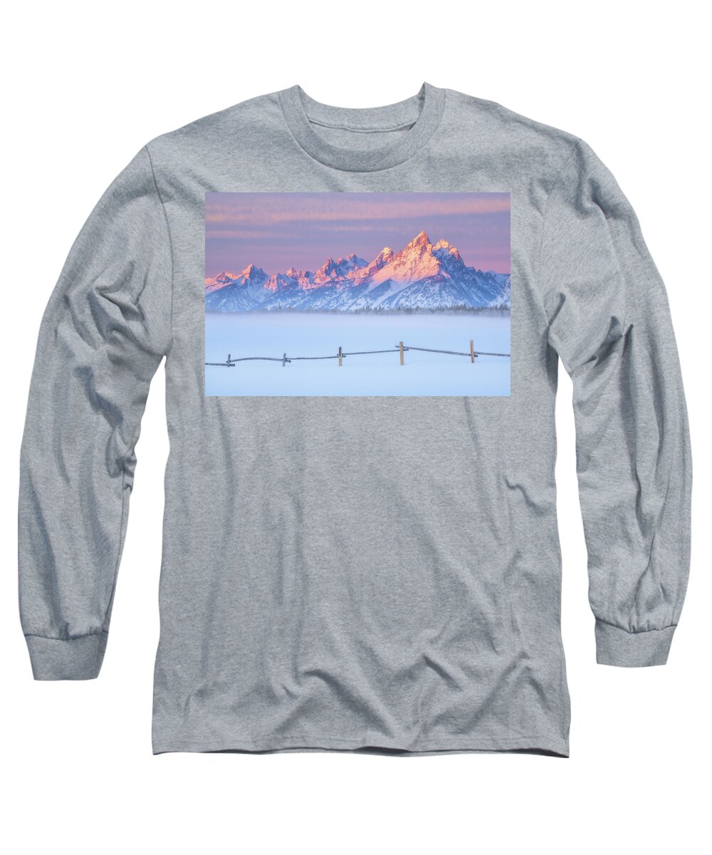 Tetons Long Sleeve T-Shirt featuring the photograph Let there be light by Darren White