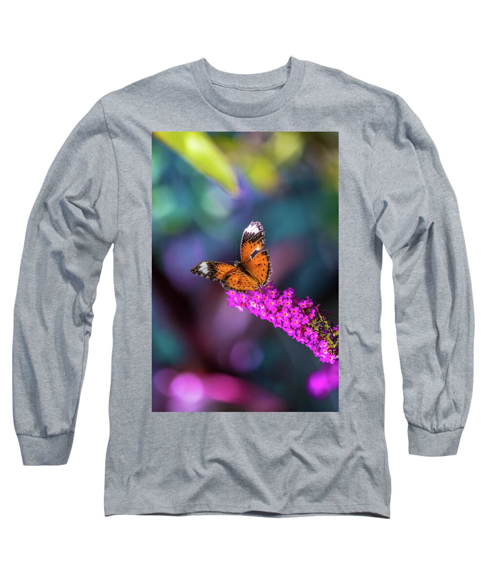 Monarch Butterfly Long Sleeve T-Shirt featuring the photograph Life Is A Rainbow by Az Jackson
