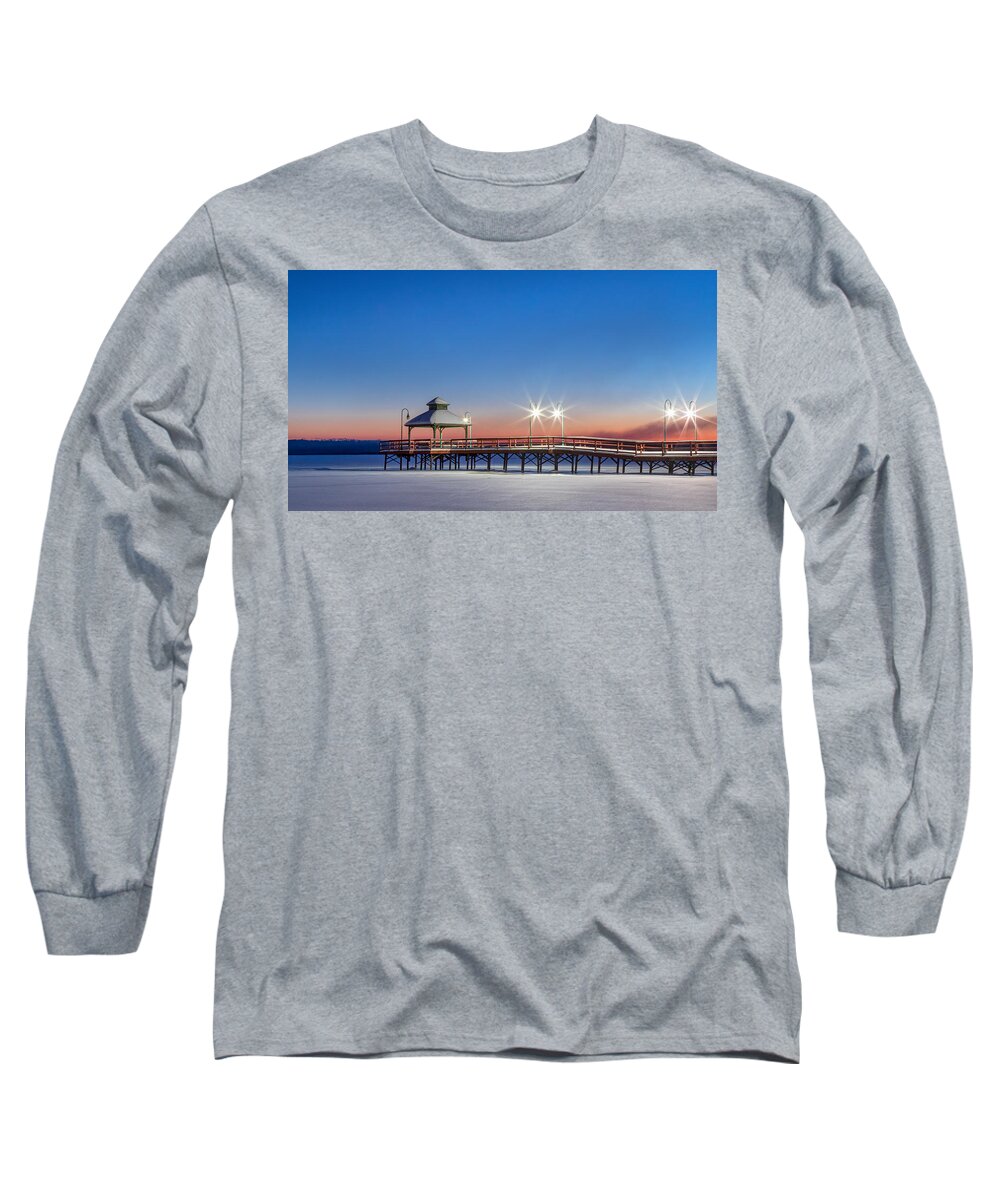 Lake Neatahwanta Long Sleeve T-Shirt featuring the photograph Little Lake Pier by Rod Best