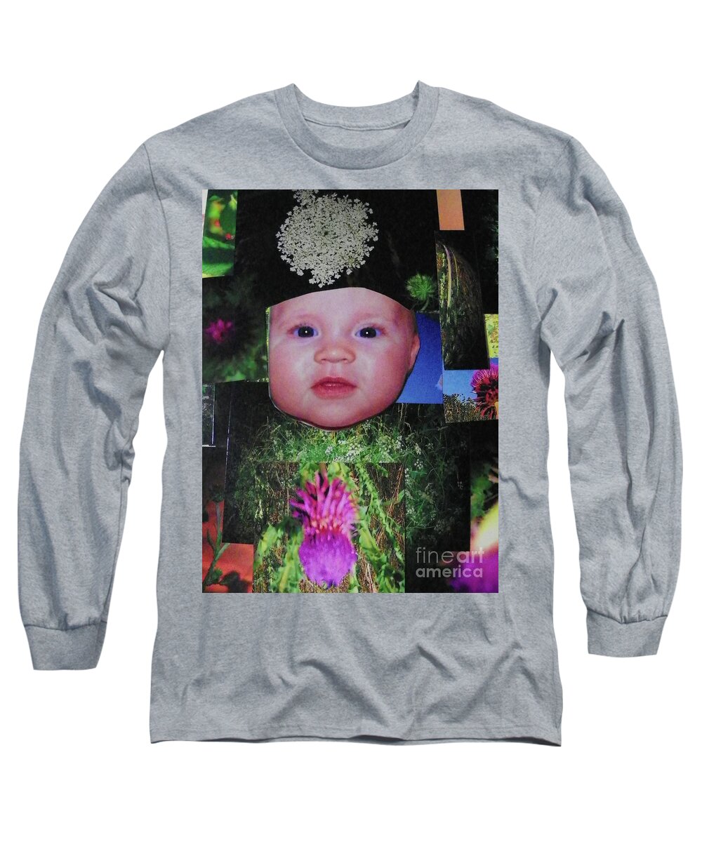  Long Sleeve T-Shirt featuring the photograph Little Mary Collage by Shirley Moravec