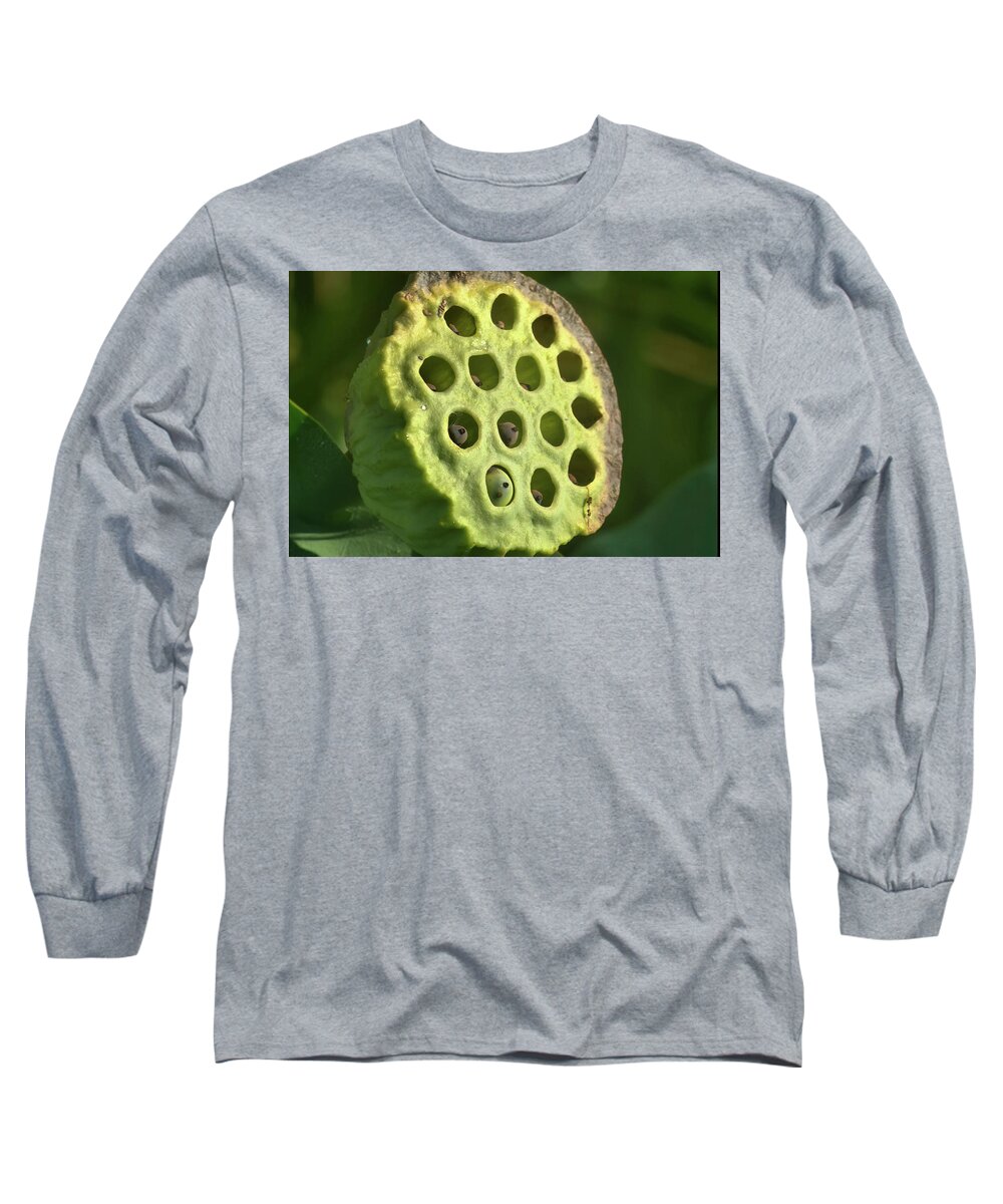 Lotus Long Sleeve T-Shirt featuring the photograph Lotus See pod 2 by Buddy Scott
