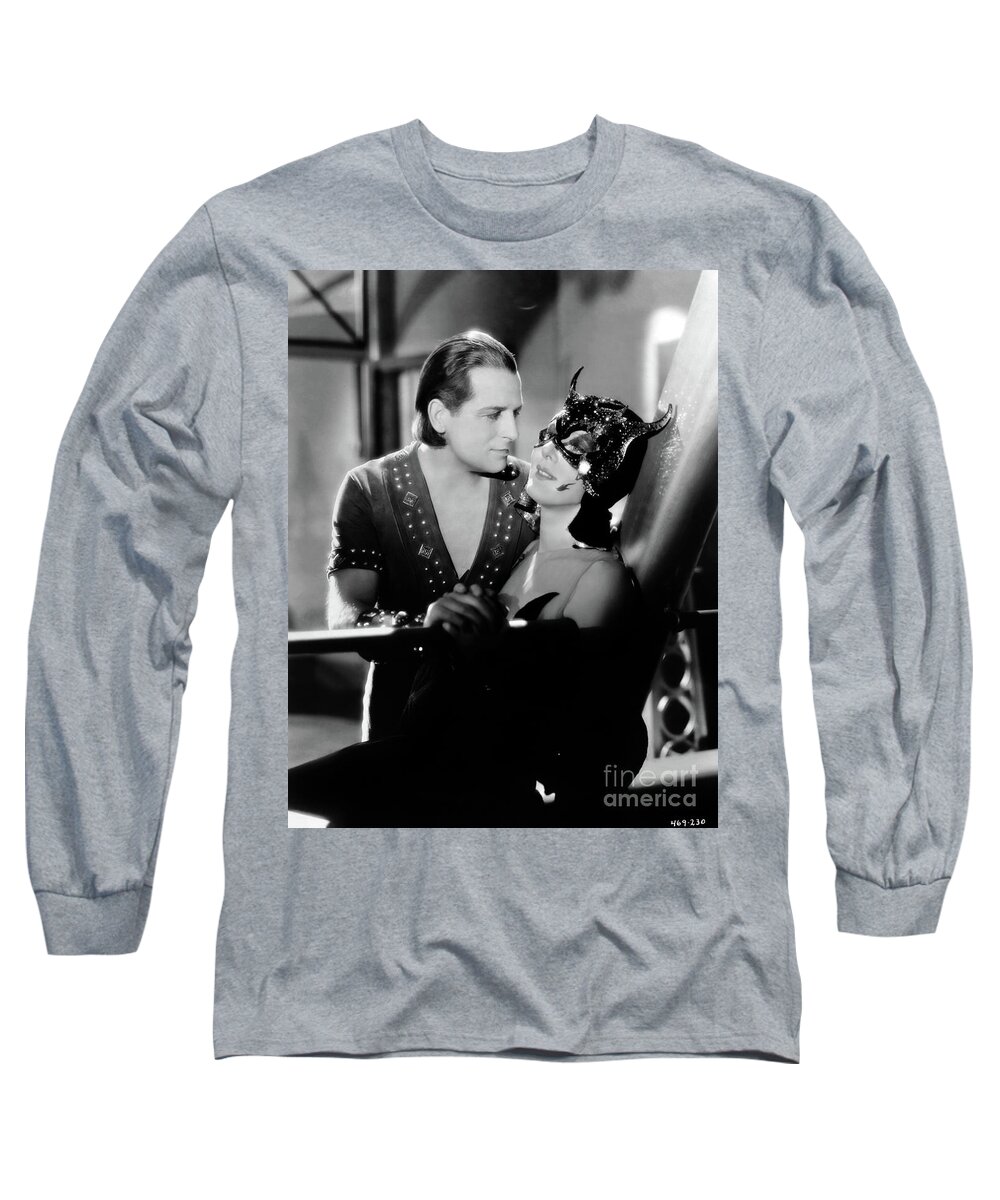 Reginald Denny Long Sleeve T-Shirt featuring the photograph Madame Satan 1930 Reginald Denny Kay Johnson by Sad Hill - Bizarre Los Angeles Archive