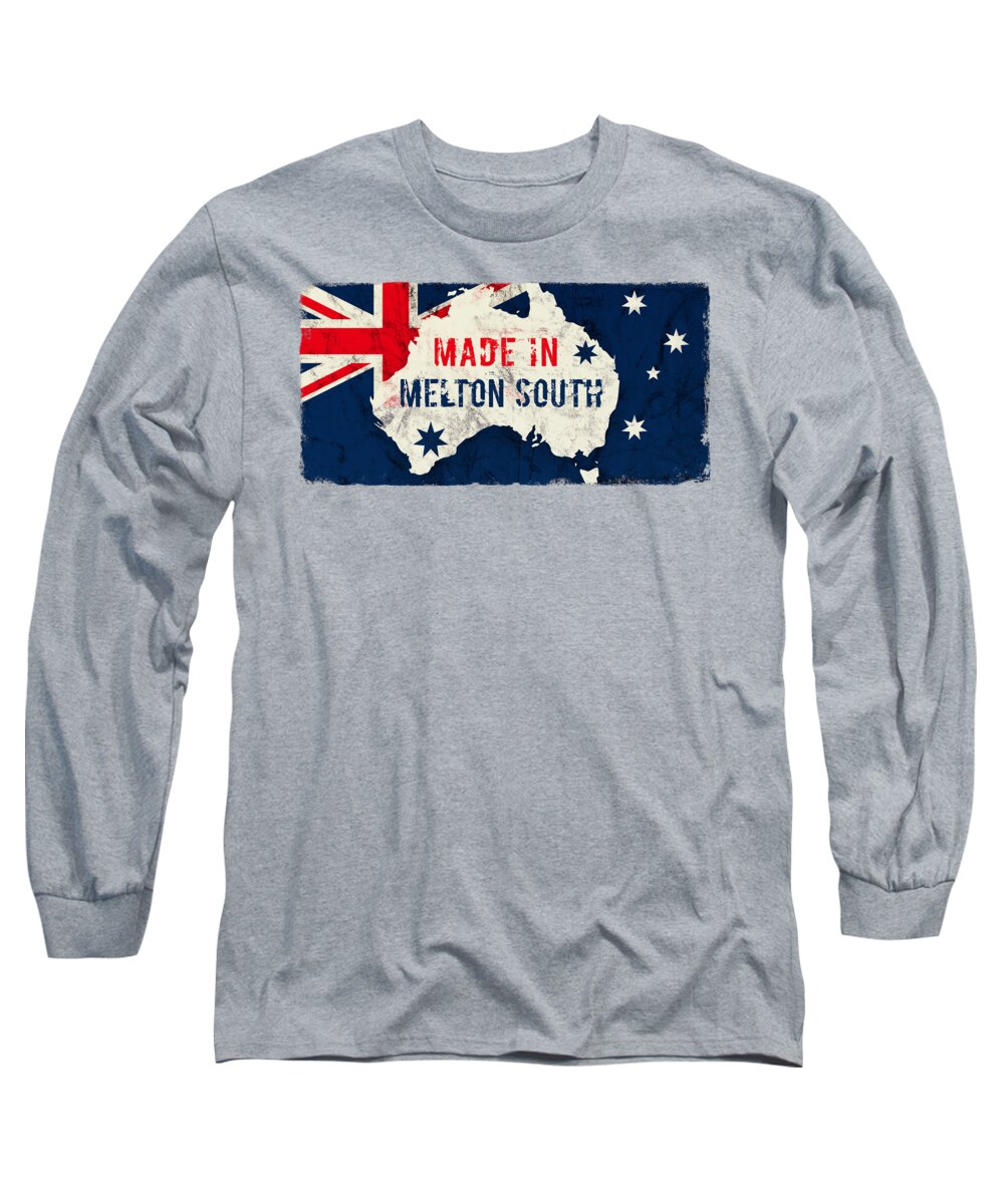 Melton South Long Sleeve T-Shirt featuring the digital art Made in Melton South, Australia by TintoDesigns