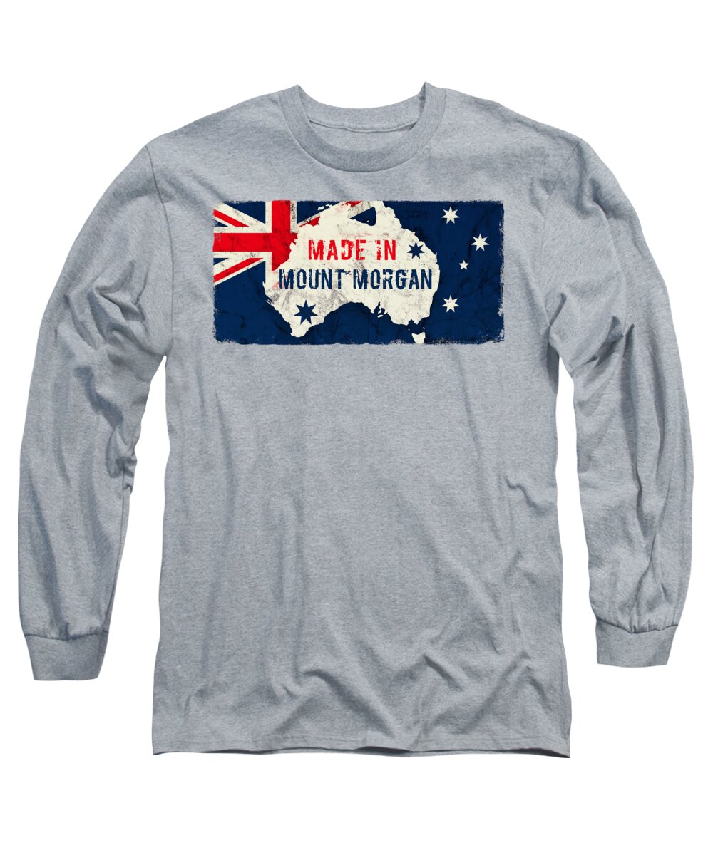 Mount Morgan Long Sleeve T-Shirt featuring the digital art Made in Mount Morgan, Australia by TintoDesigns