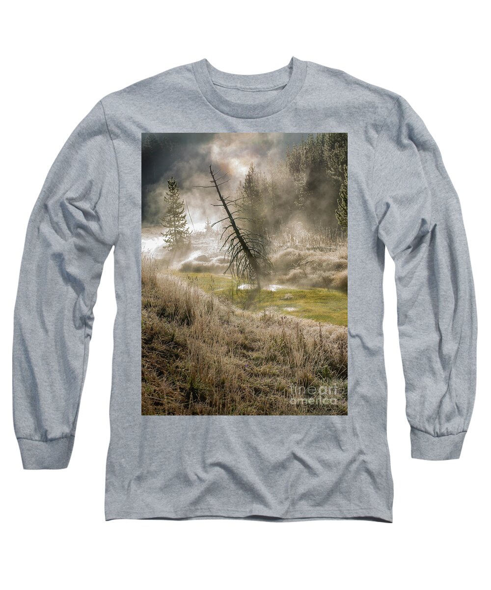 Landscape Long Sleeve T-Shirt featuring the photograph Magical Morning in Yellowstone by Sandra Bronstein