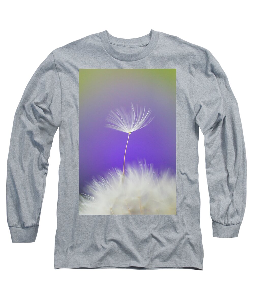 Abstract Long Sleeve T-Shirt featuring the photograph Make a Wish - on Purple by Anita Nicholson
