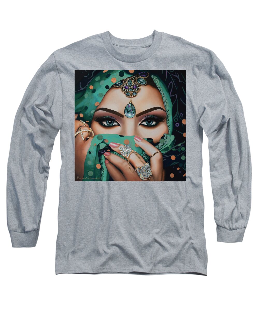 Mariam Long Sleeve T-Shirt featuring the painting Mariam by Rachel Emmett