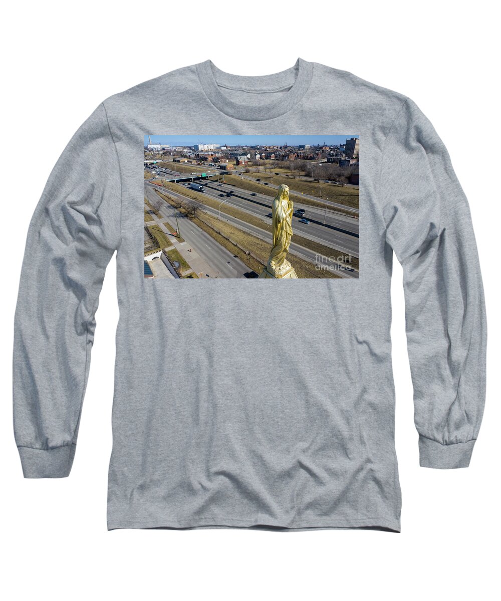 Mary Long Sleeve T-Shirt featuring the photograph Mary, Above I-94 by Jim West