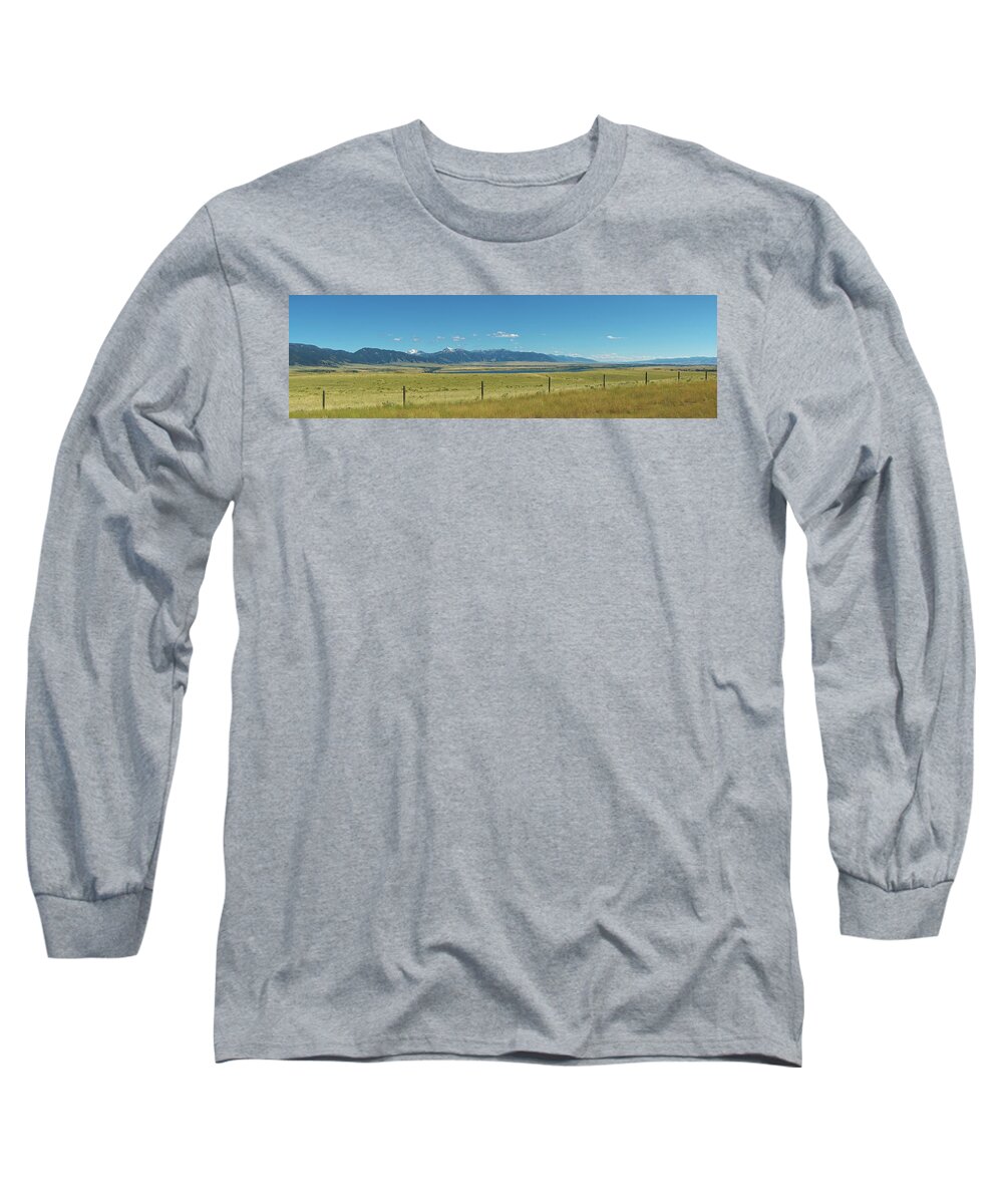 Montana Long Sleeve T-Shirt featuring the photograph Montana Roadside Panorama by Sean Hannon
