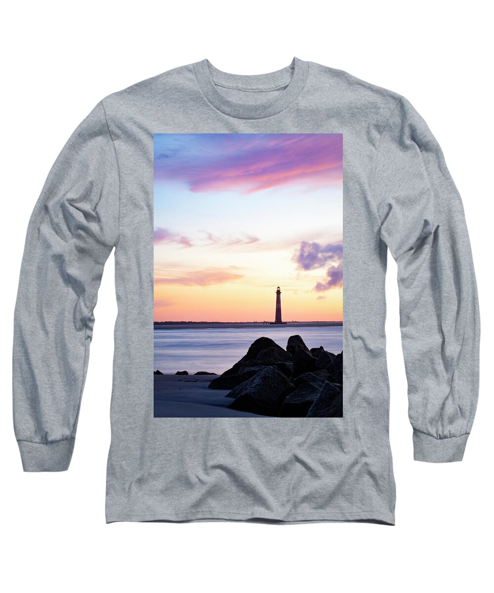 Wall Art Long Sleeve T-Shirt featuring the photograph Morris Island Lighthouse by Marlo Horne