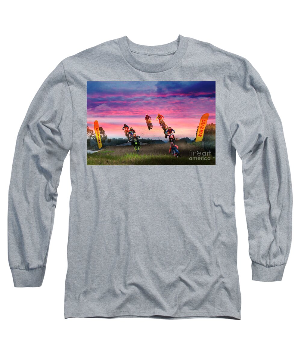 Motocross Long Sleeve T-Shirt featuring the photograph Motocross Is Not For Sissies VI by Al Bourassa