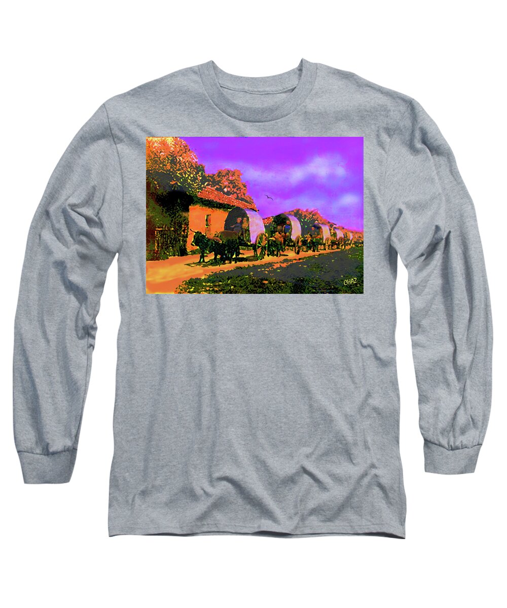 History Long Sleeve T-Shirt featuring the painting Moving A Village by CHAZ Daugherty