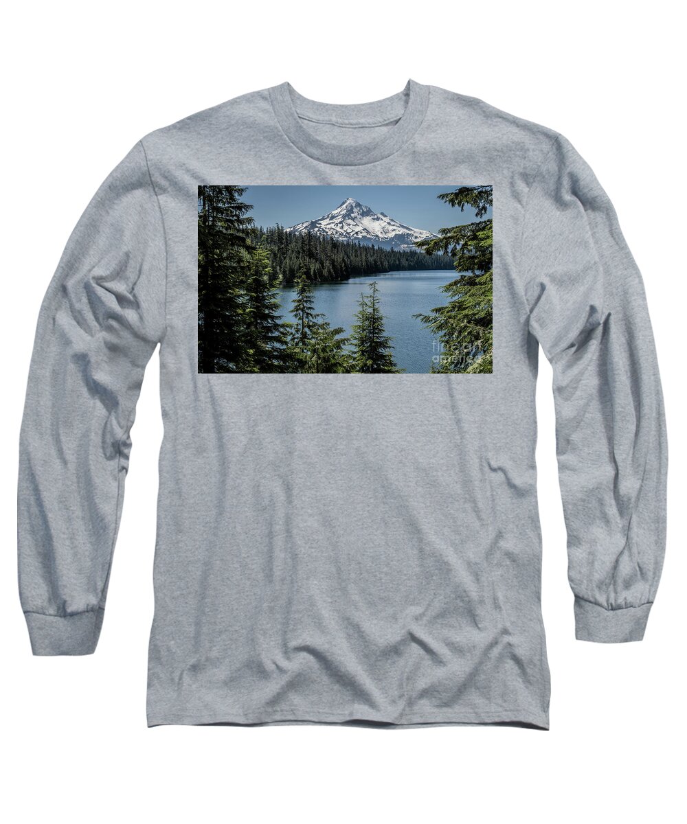 Waterscape Long Sleeve T-Shirt featuring the photograph Mt. Hood Morning by Sandra Bronstein