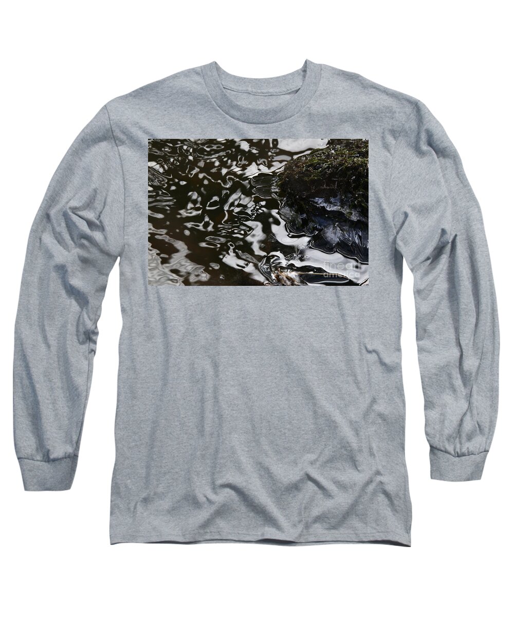 Frozen Creek Water Long Sleeve T-Shirt featuring the photograph Norwegian Frozen Scene by Tony Lee