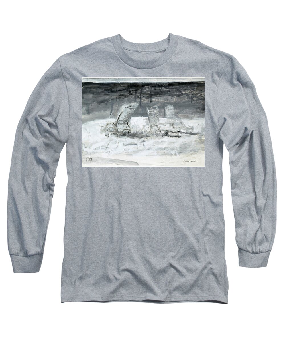 Seascape Long Sleeve T-Shirt featuring the painting Ocean View by Lisa Tennant