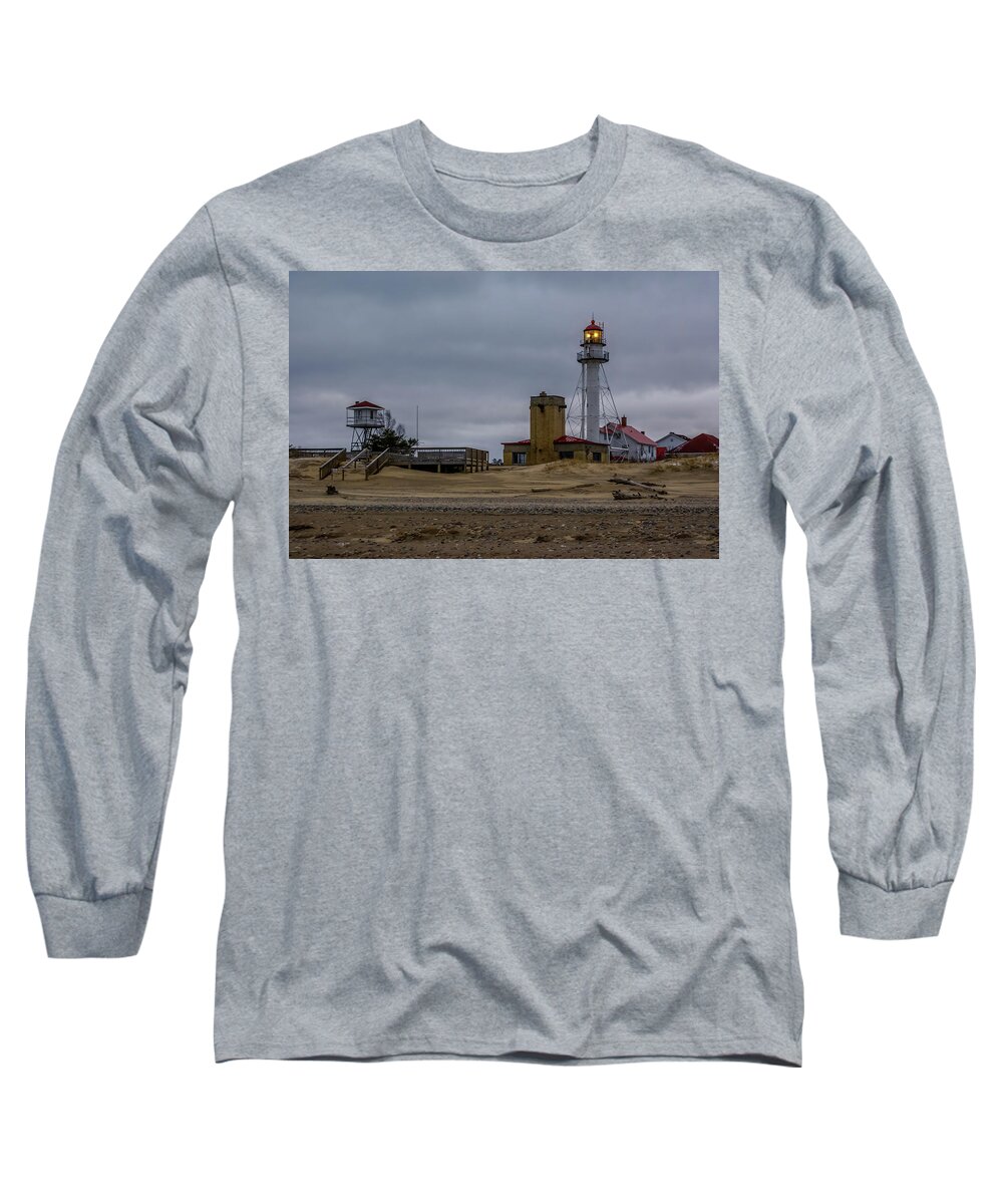 Lake Superior Long Sleeve T-Shirt featuring the photograph Oldest Active Light on Lake Superior by Deb Beausoleil