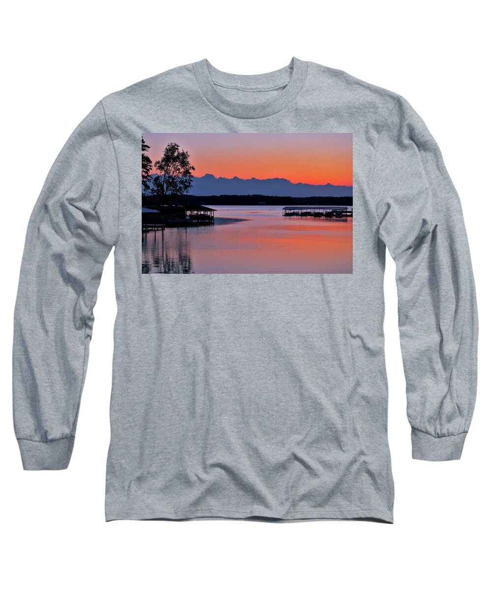 Morning Long Sleeve T-Shirt featuring the photograph Orange And Purple Crushed Cove by Ed Williams