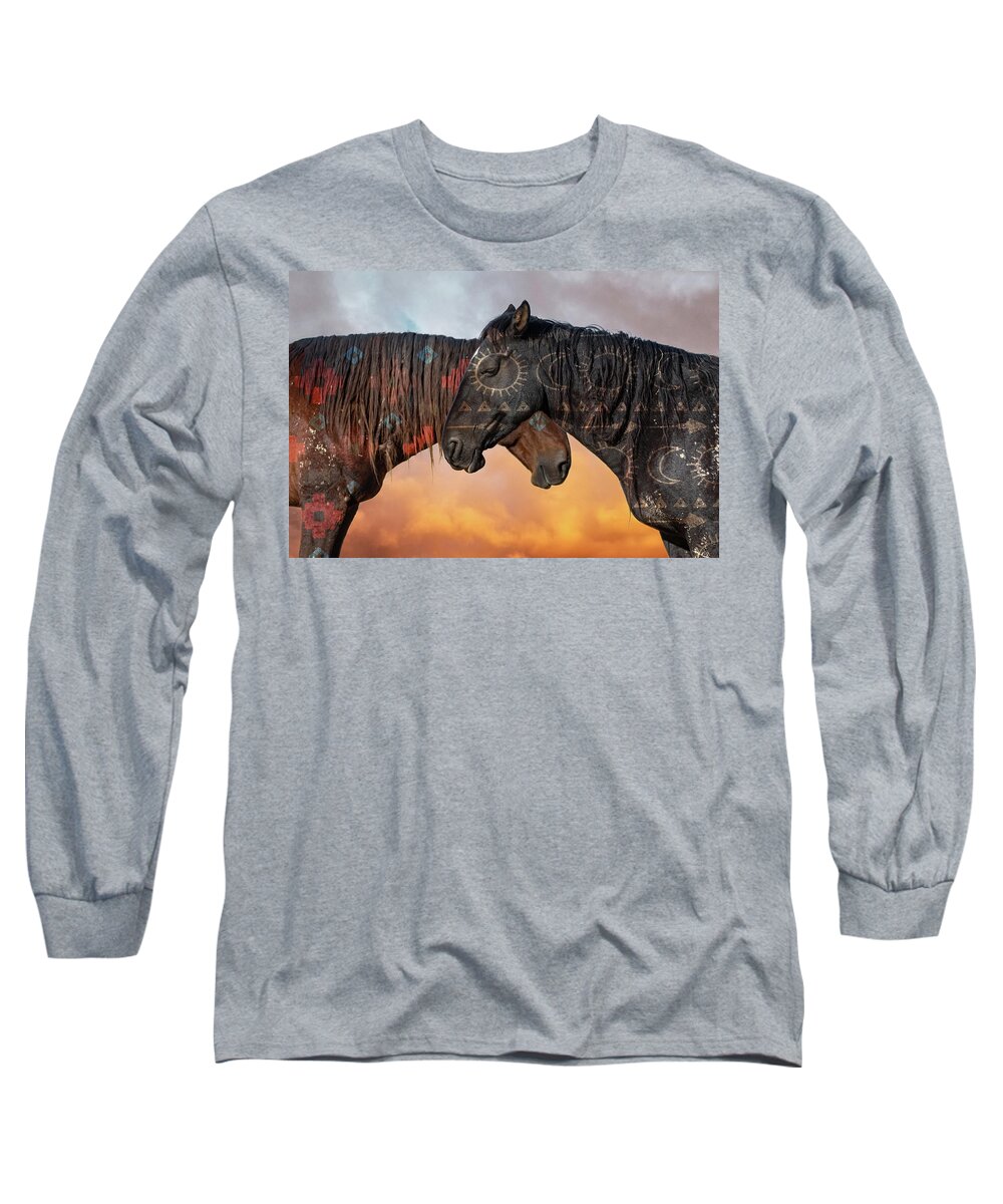 Wild Horses Long Sleeve T-Shirt featuring the photograph Painted Ponies by Mary Hone