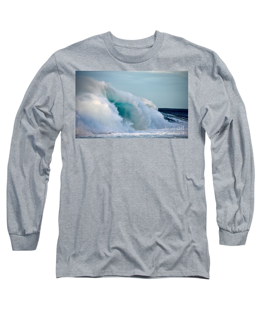 Polihale Beach Long Sleeve T-Shirt featuring the photograph Polihale Wave of Glory by Debra Banks