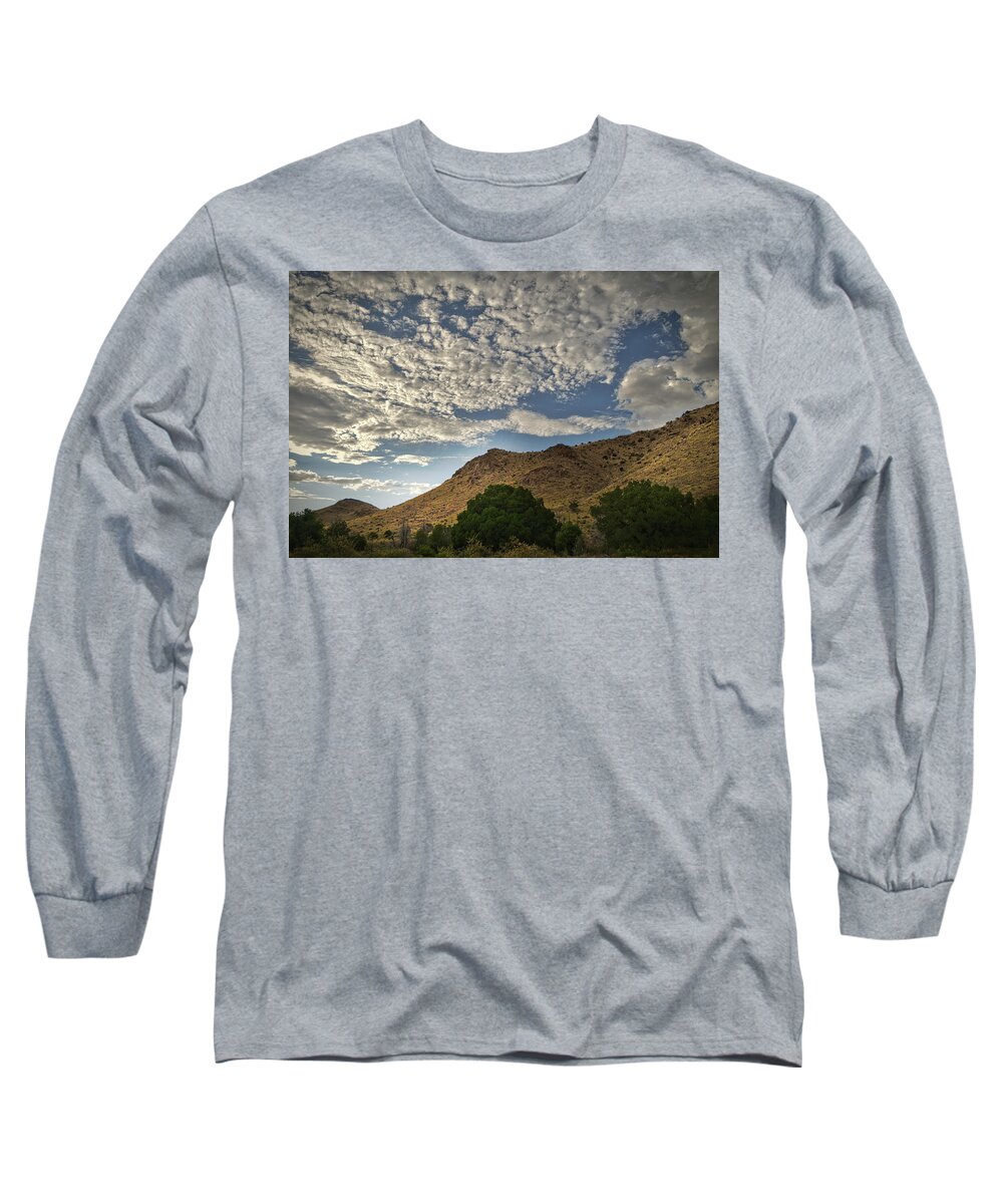 Chiricahua Mountains Long Sleeve T-Shirt featuring the photograph Popcorn Clouds over Bonita Canyon, Arizona by Chance Kafka