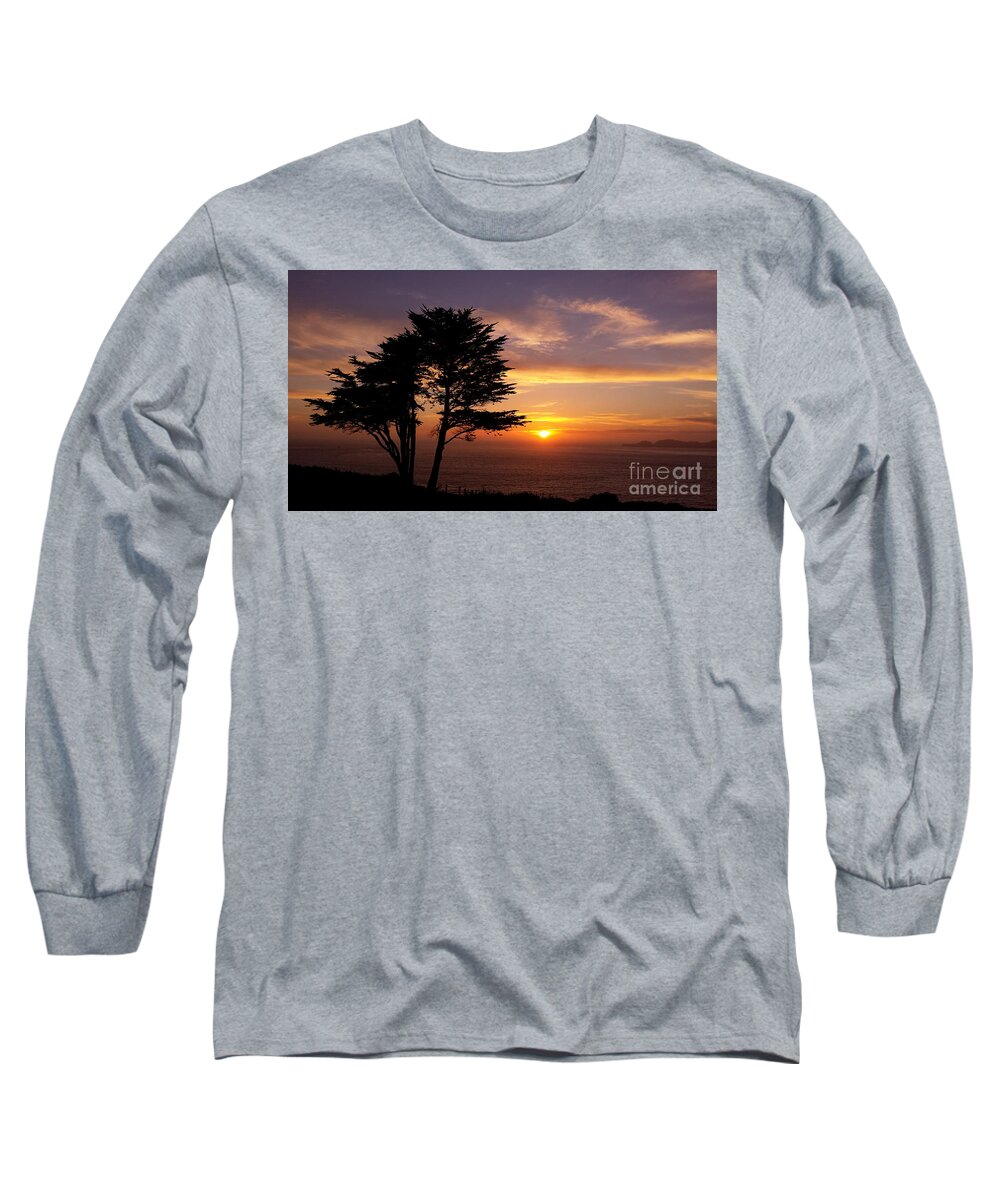 San Francisco Presidio Long Sleeve T-Shirt featuring the photograph Presidio Tree Sunset by Tony Lee