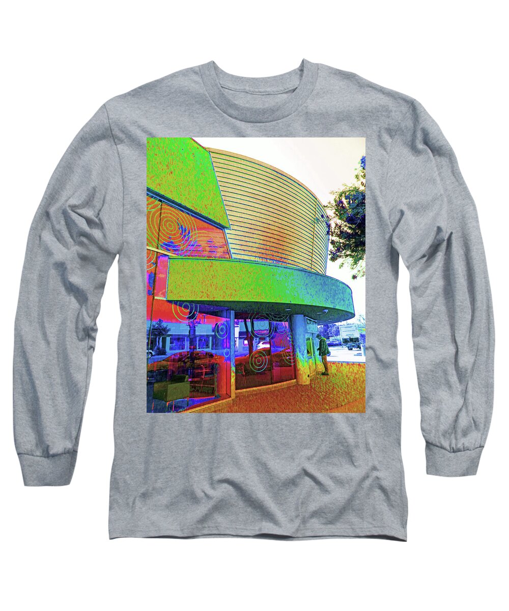 Architecture Long Sleeve T-Shirt featuring the photograph Psychedelic 60's Building by Andrew Lawrence