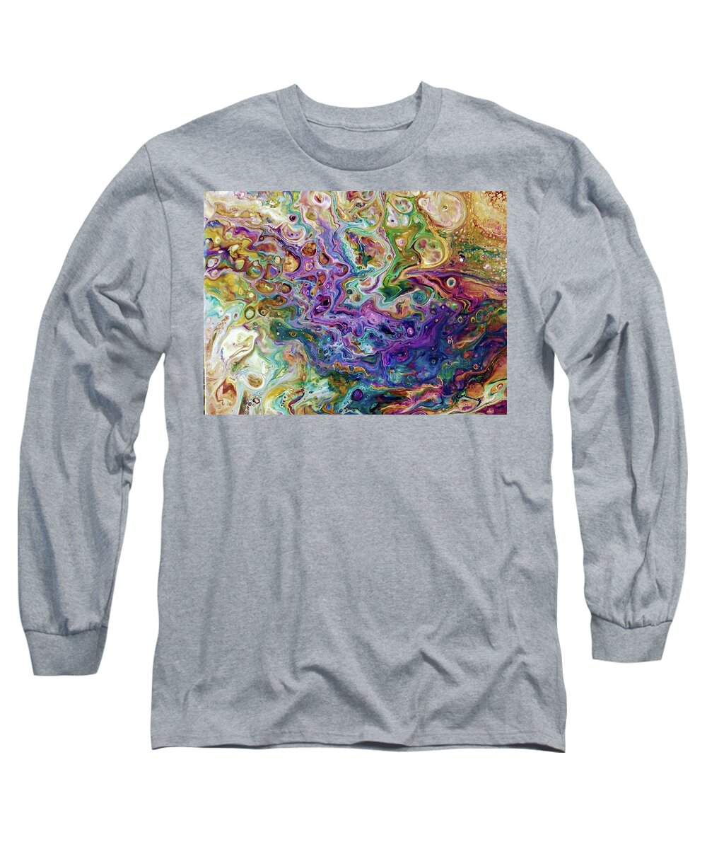  Long Sleeve T-Shirt featuring the painting Purple Haze by Rein Nomm