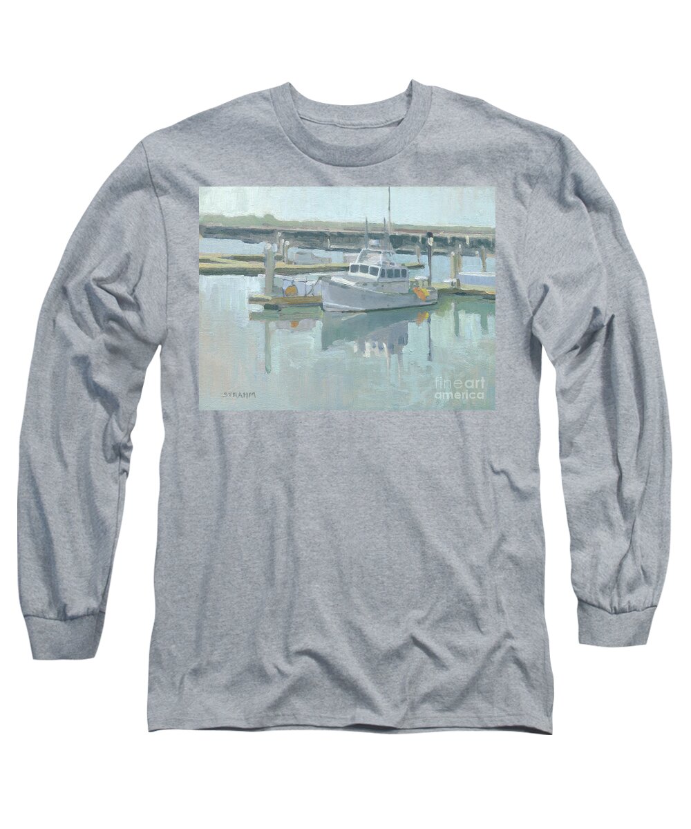 Fishing Long Sleeve T-Shirt featuring the painting Ready for the Next Catch, Tuna Harbor, San Diego by Paul Strahm