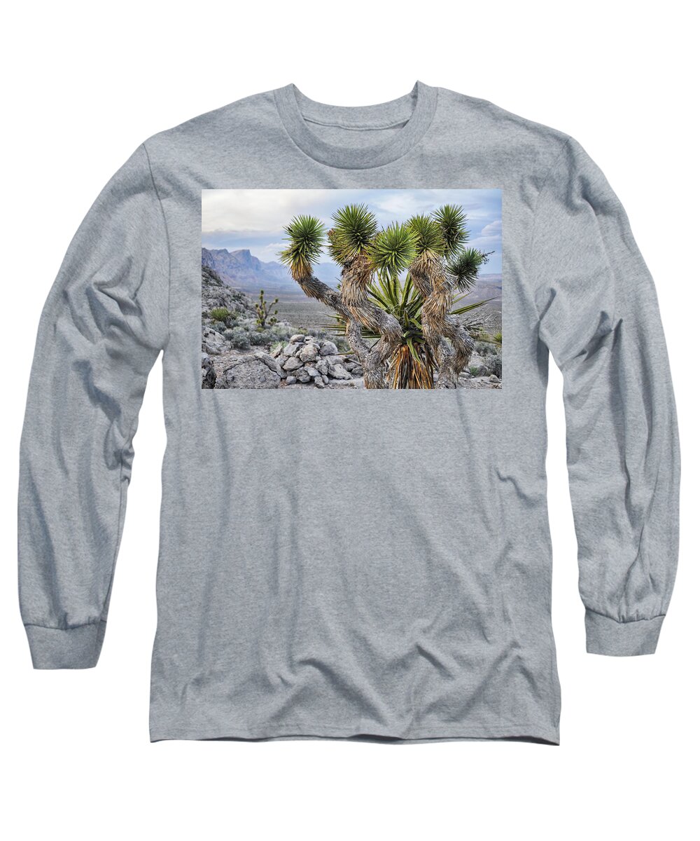 Red Rock Canyon Long Sleeve T-Shirt featuring the photograph Red Rock Canyon Joshua Tree Landscape by Kyle Hanson