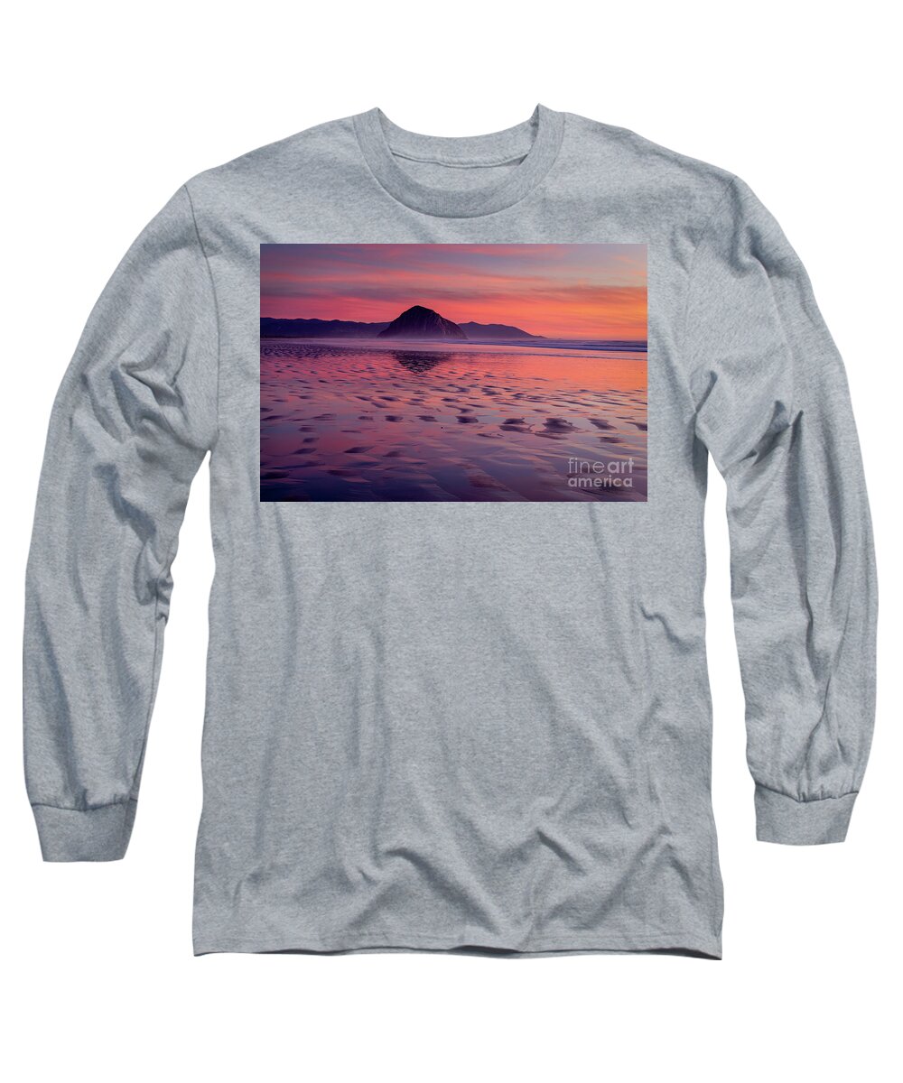 Sunset Long Sleeve T-Shirt featuring the photograph Red Sunset Over Morro Bay by Mimi Ditchie