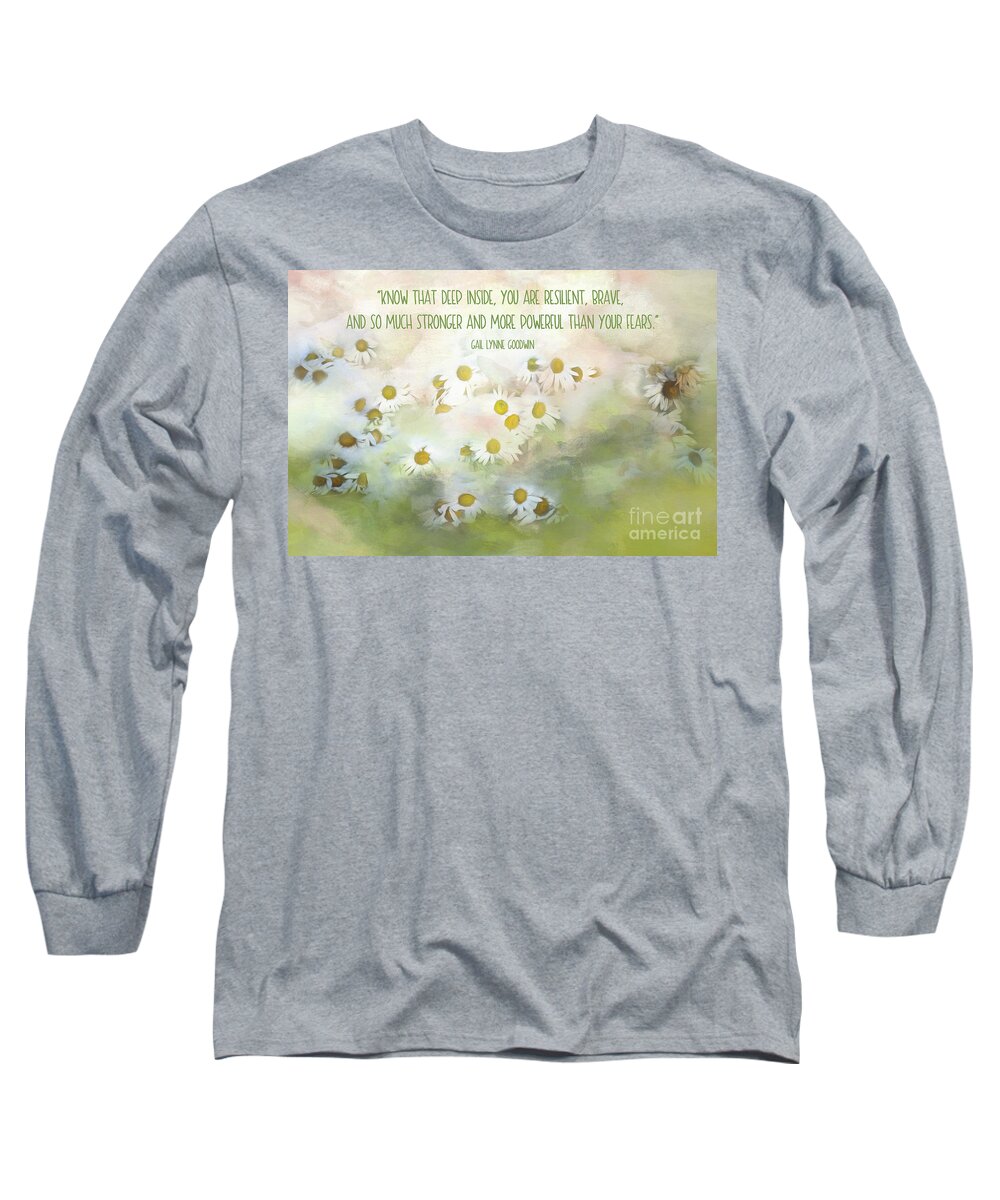 Resilience Long Sleeve T-Shirt featuring the photograph Resilience Inspirational Card and Art by Anita Pollak