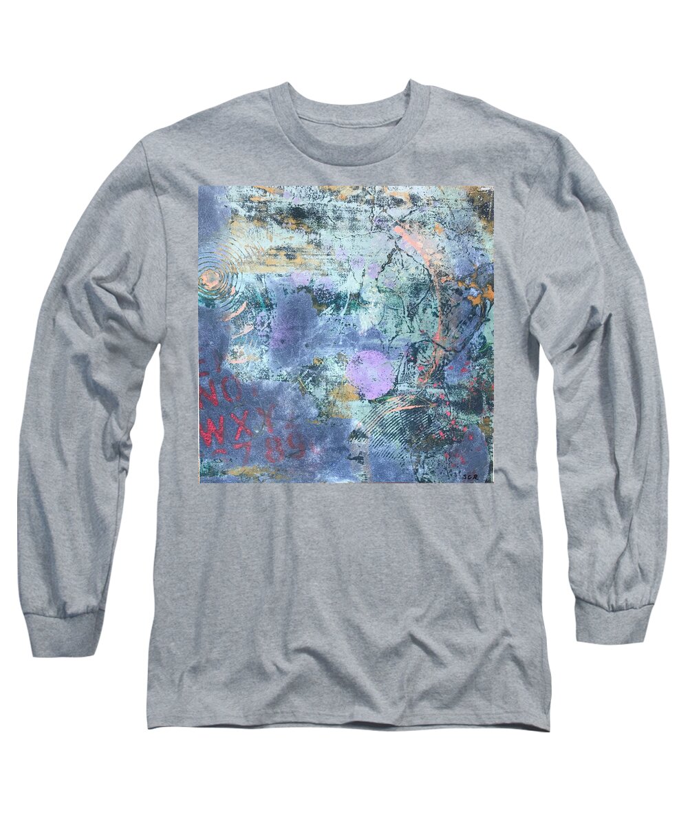 Clay Monoprint Long Sleeve T-Shirt featuring the mixed media Rising Up #1 by Susan Richards