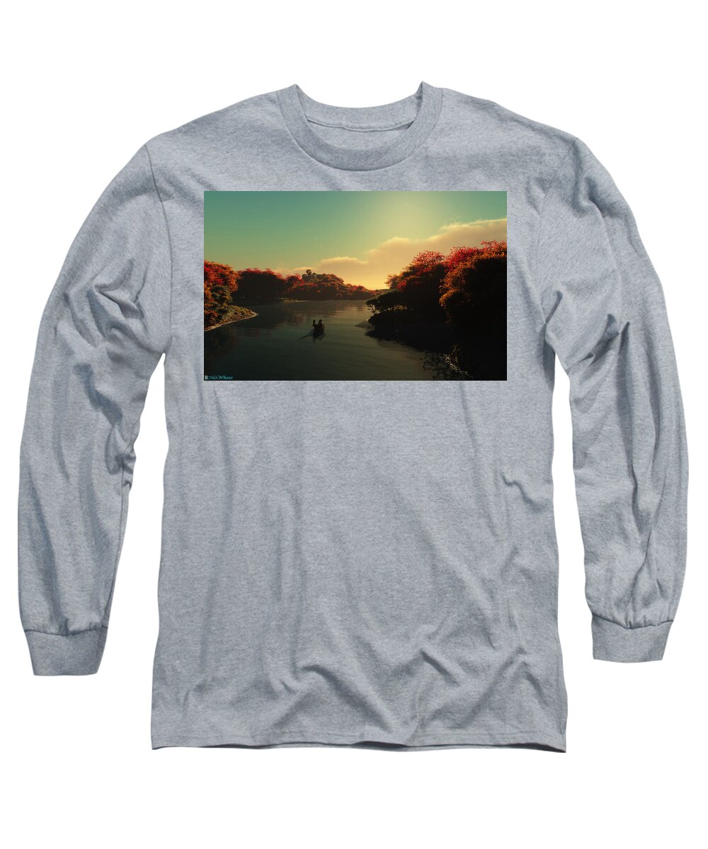 River Long Sleeve T-Shirt featuring the digital art River Song by Williem McWhorter
