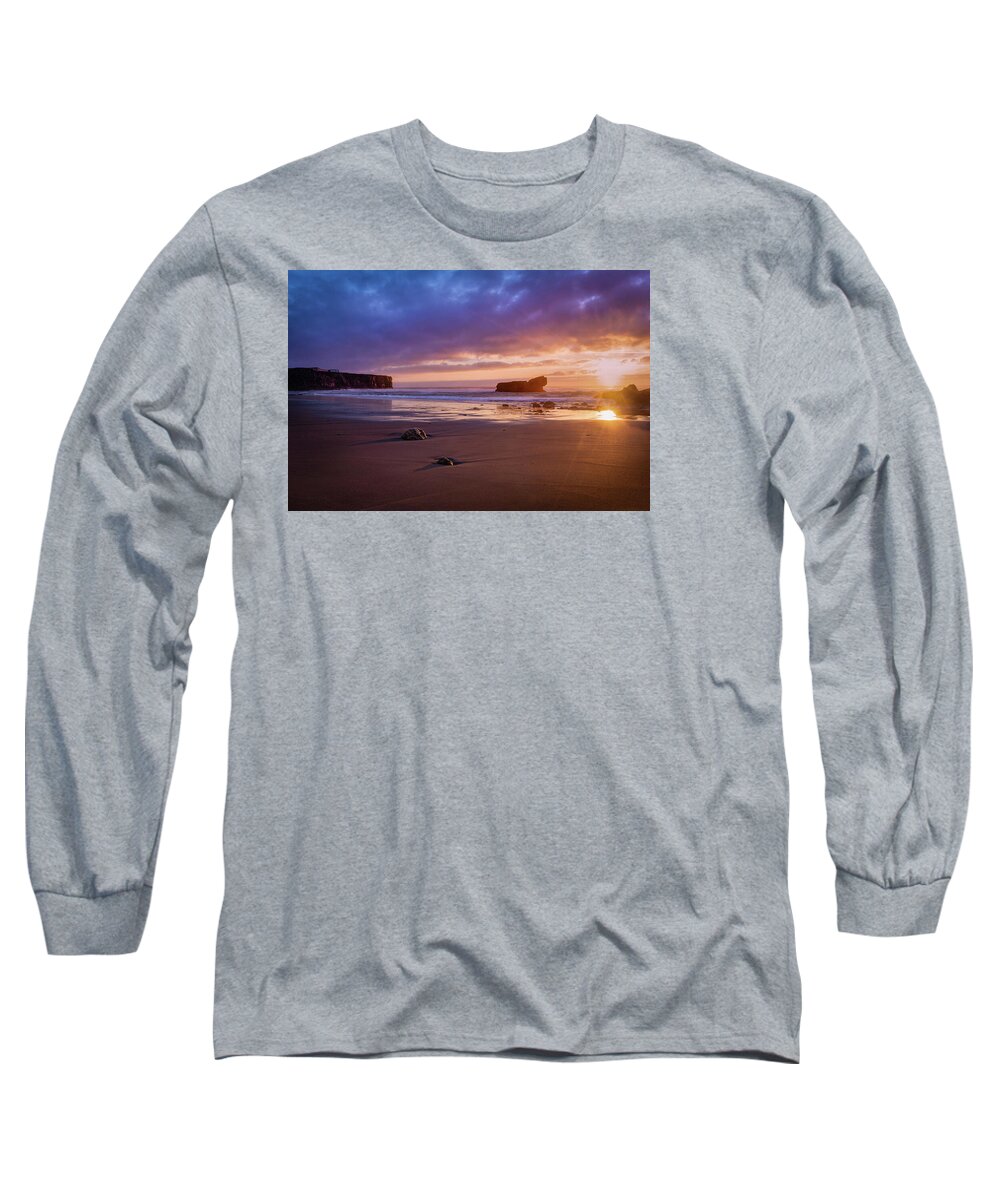 Sagres Long Sleeve T-Shirt featuring the photograph Sagres Golden Hour Sunset by Rebecca Herranen