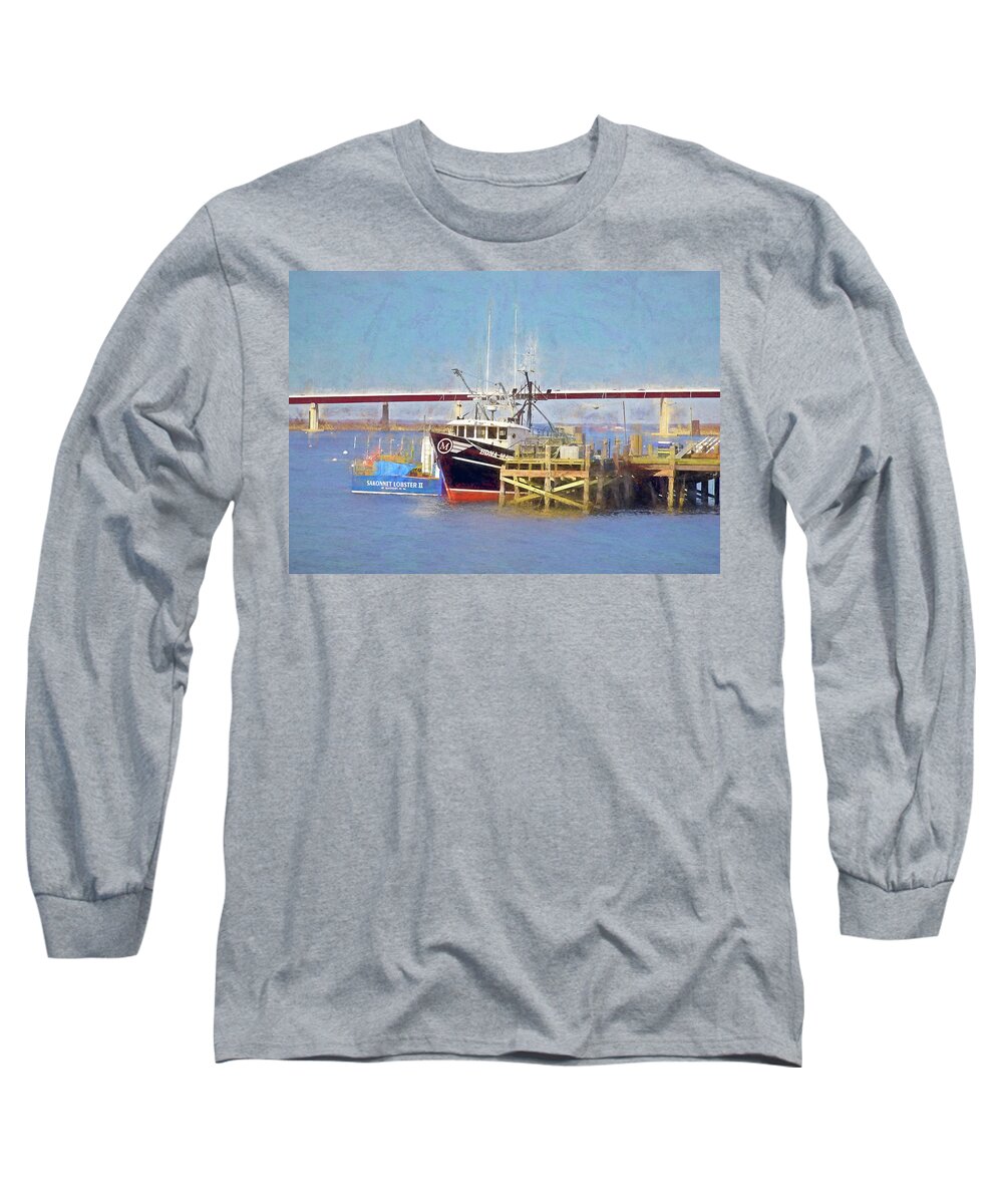Boats Long Sleeve T-Shirt featuring the photograph Sakonnet Fishing Scene by Nancy De Flon