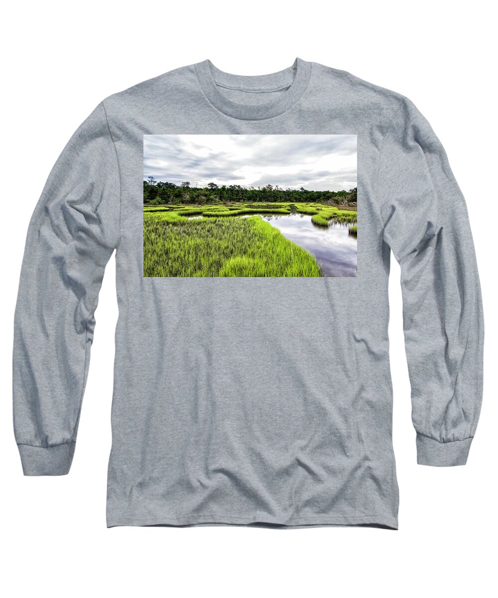 Marsh Long Sleeve T-Shirt featuring the photograph Salt Marsh of the Croatan National Forest by Bob Decker