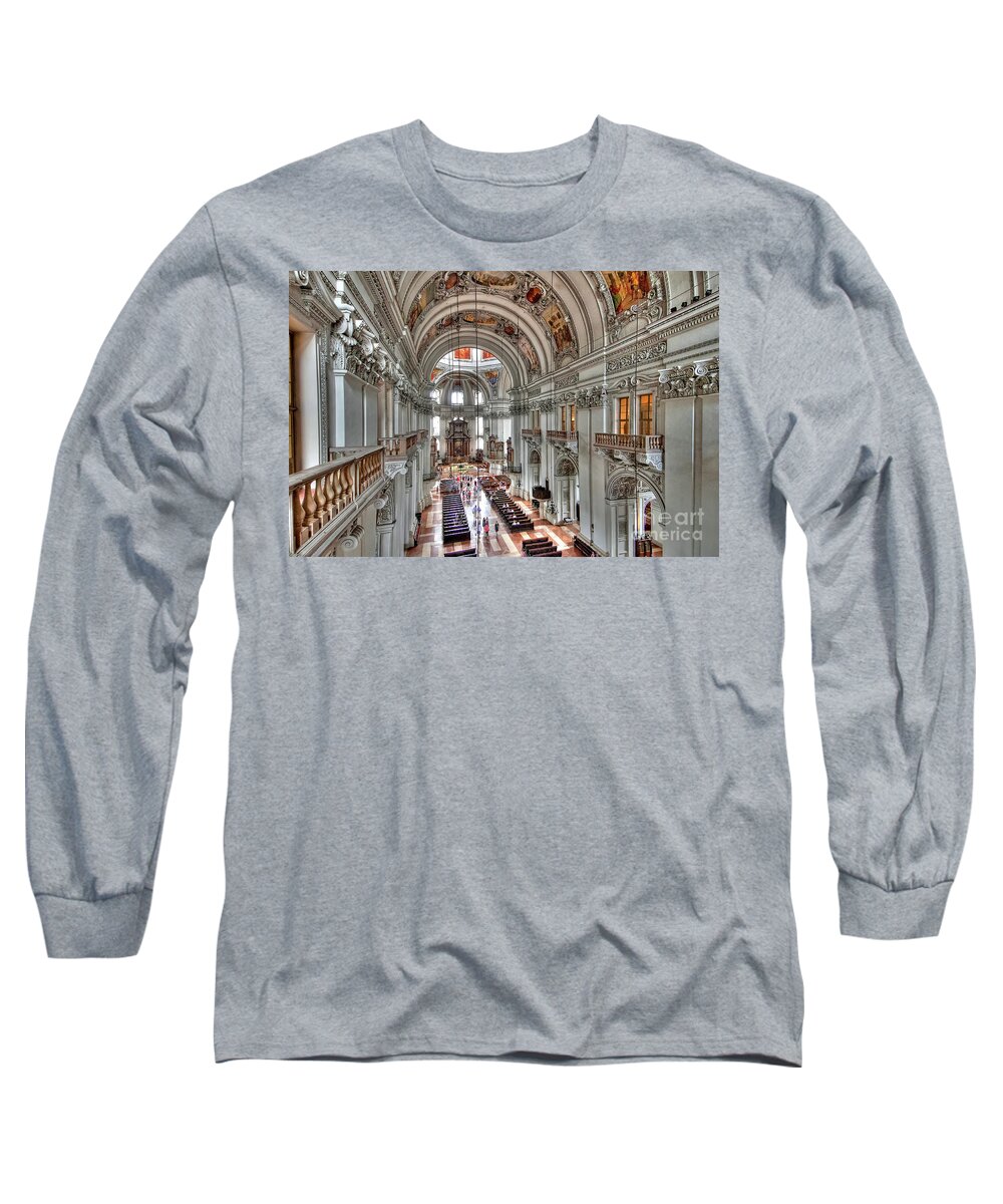 Austria Long Sleeve T-Shirt featuring the photograph Salzburg Cathedral - Salzburg - Austria by Paolo Signorini