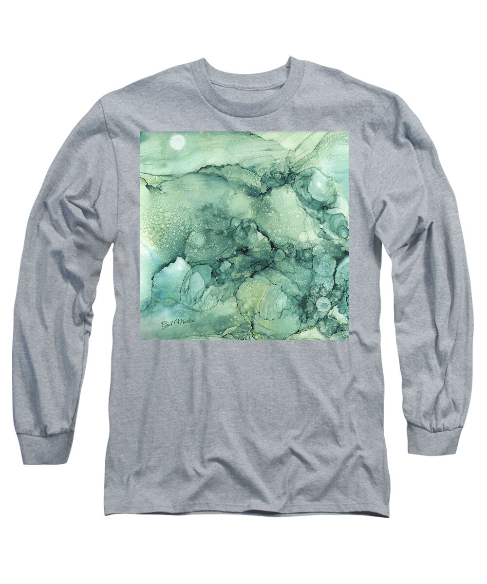 Ocean Long Sleeve T-Shirt featuring the painting Sea World 1 by Gail Marten