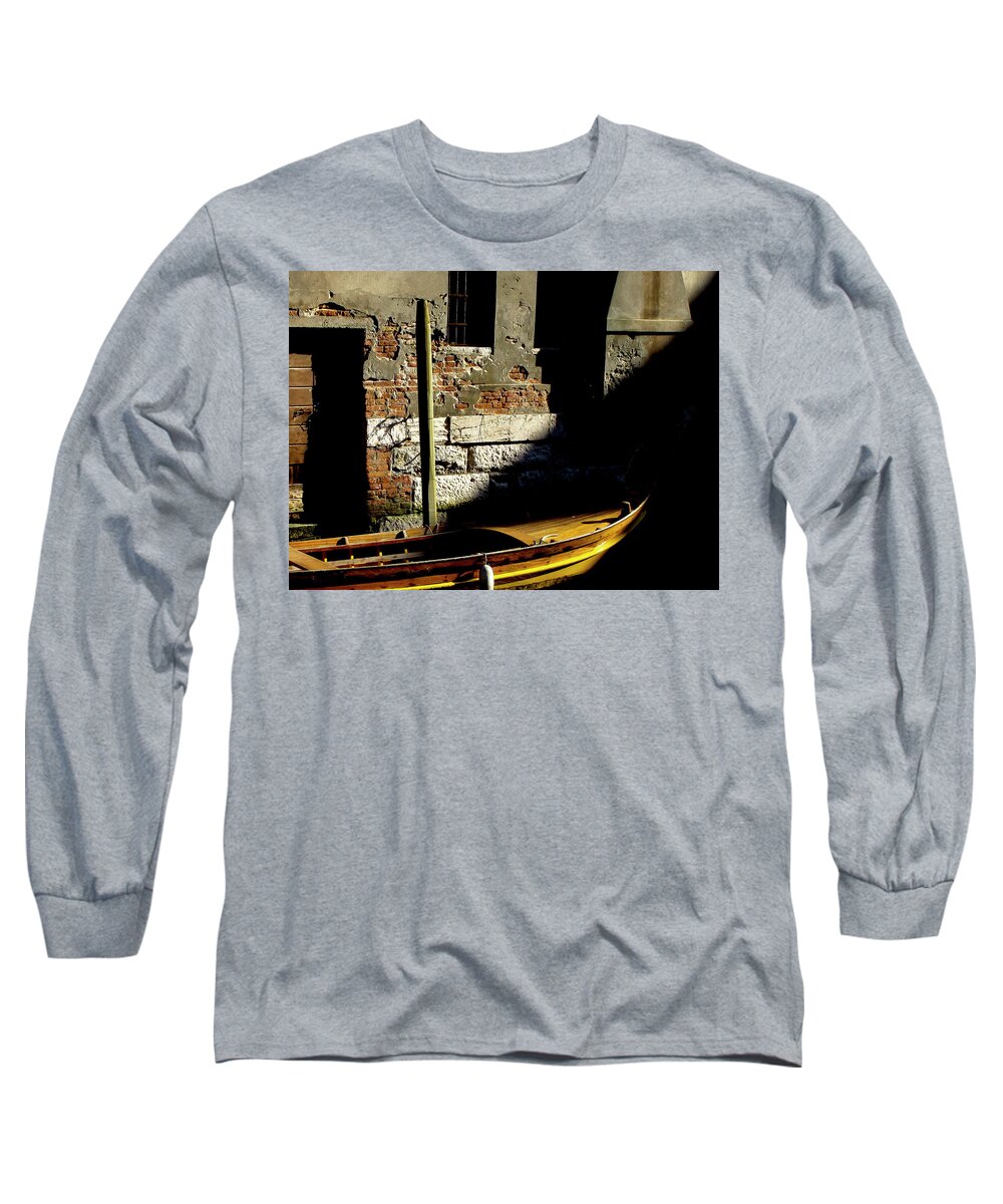 Venice Long Sleeve T-Shirt featuring the photograph Shadows on the canal by Eyes Of CC