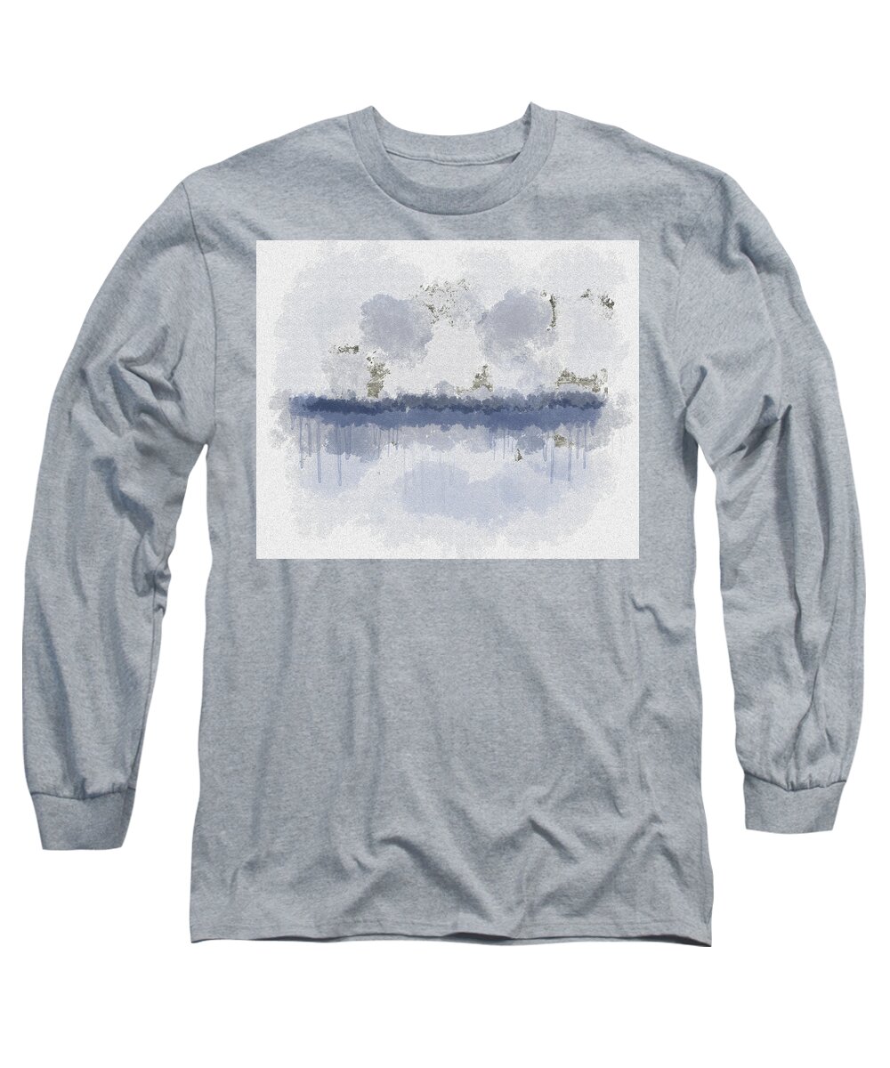 Dreamy Long Sleeve T-Shirt featuring the digital art Silver Lake by Alison Frank