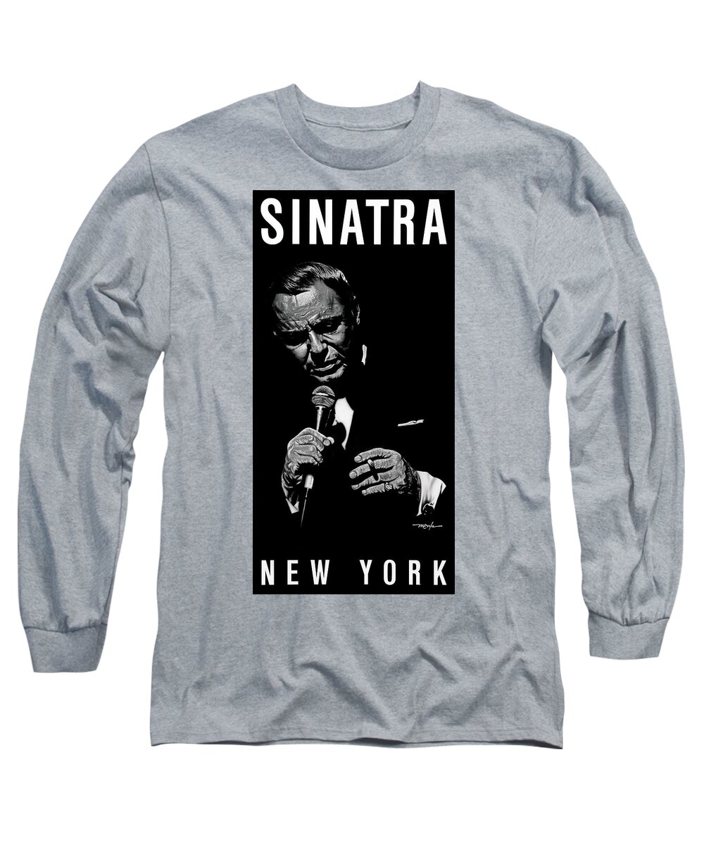 Acrylic Paint Long Sleeve T-Shirt featuring the painting Sinatra Chairman Of The Board by Dan Menta